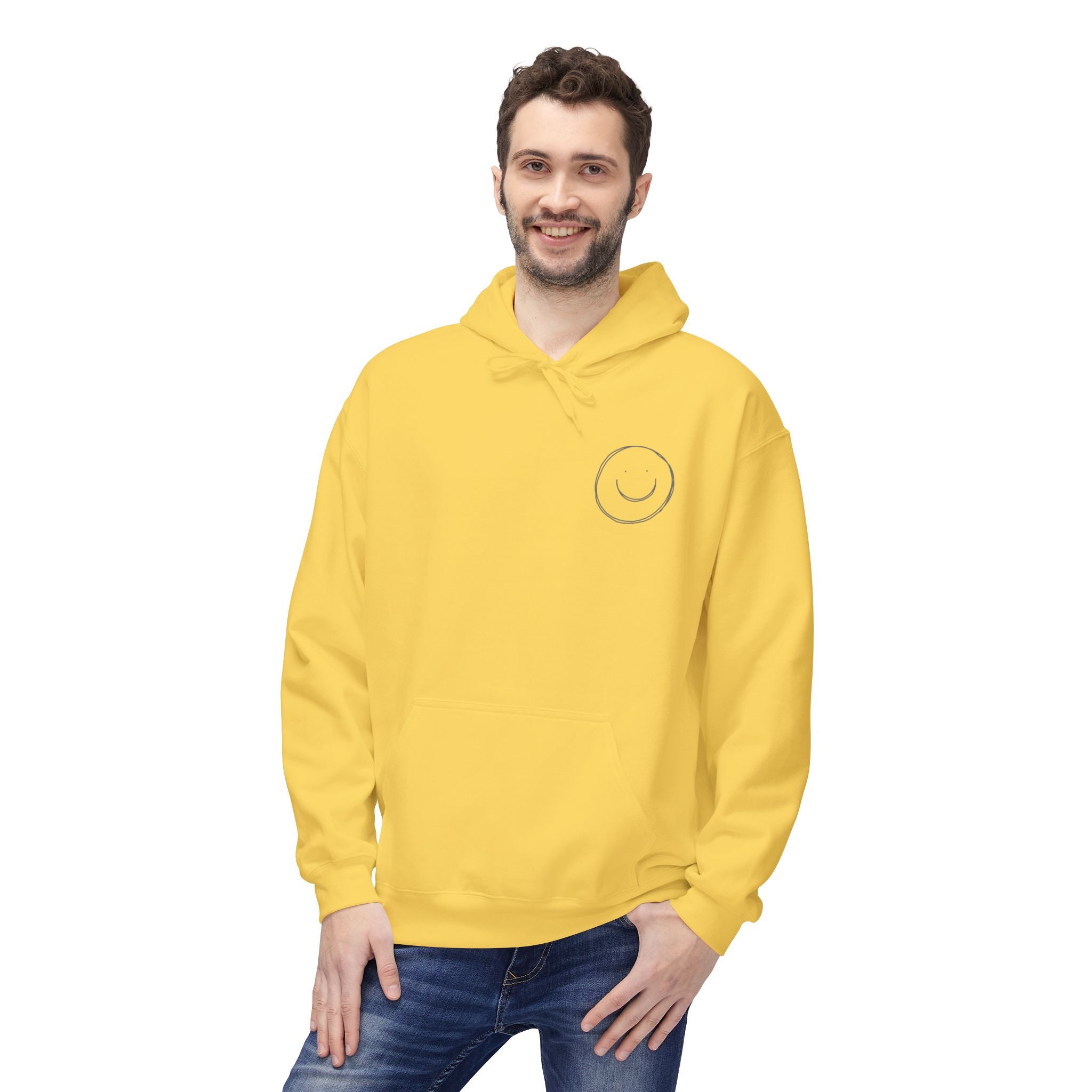 Minimalist Smiley Face  Hoodie — Small Chest Graphic