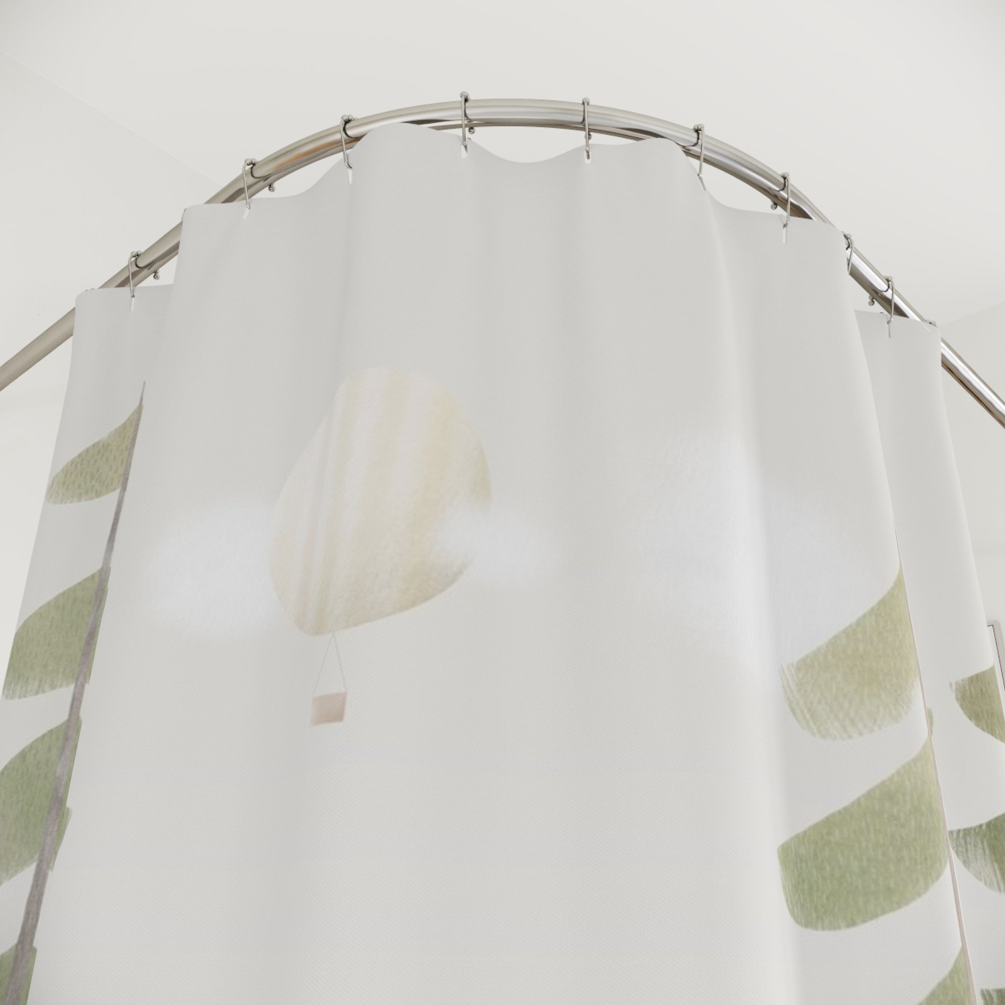Woodland deer Shower Curtain – Soft Green Forest Bath Decor