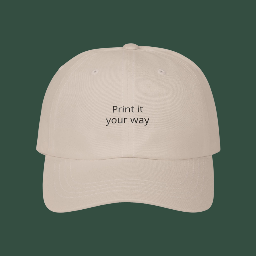 Minimal 'Print it your way' Embroidered Hat