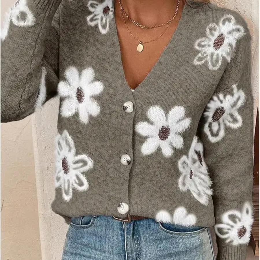 The Daisy Meadow Button Up Cardigan For Women