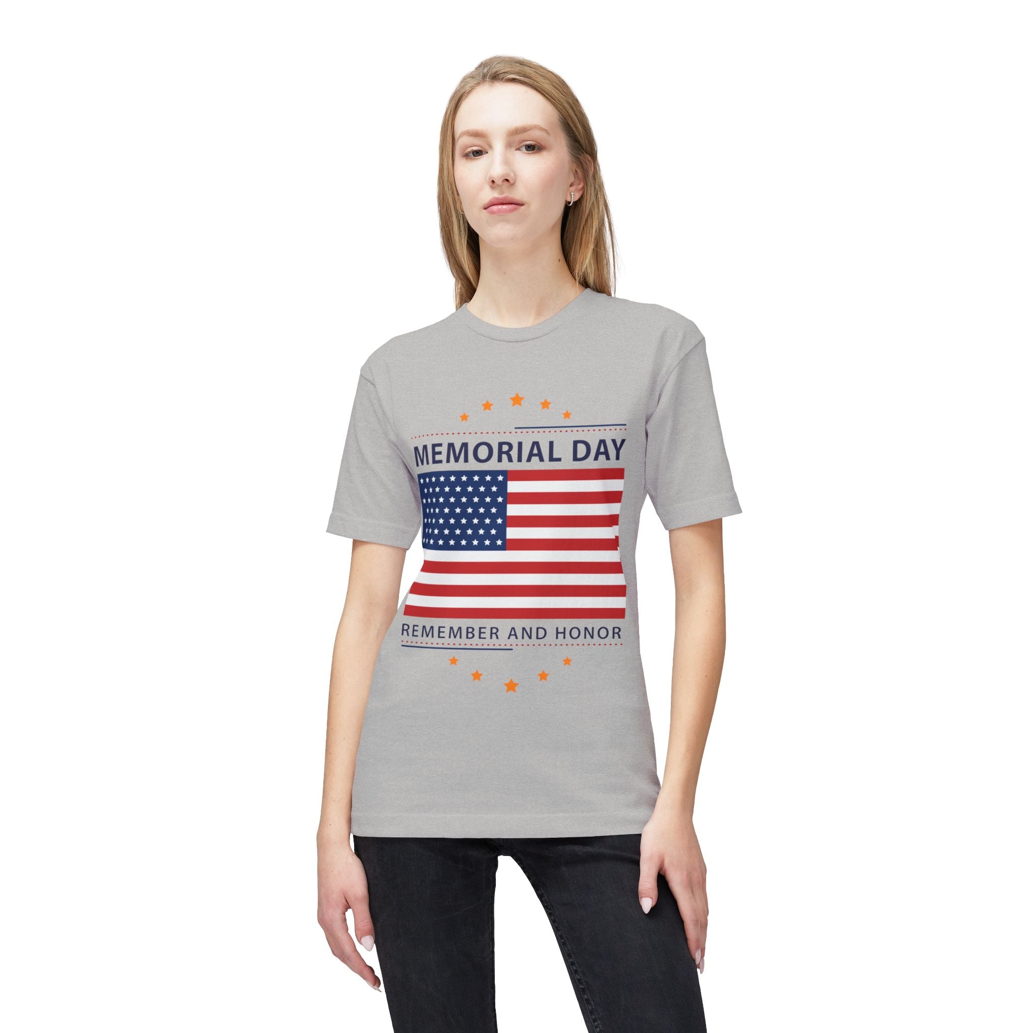 Memorial Day T-Shirt - American Flag "Remember and Honor" Patriotic Tee