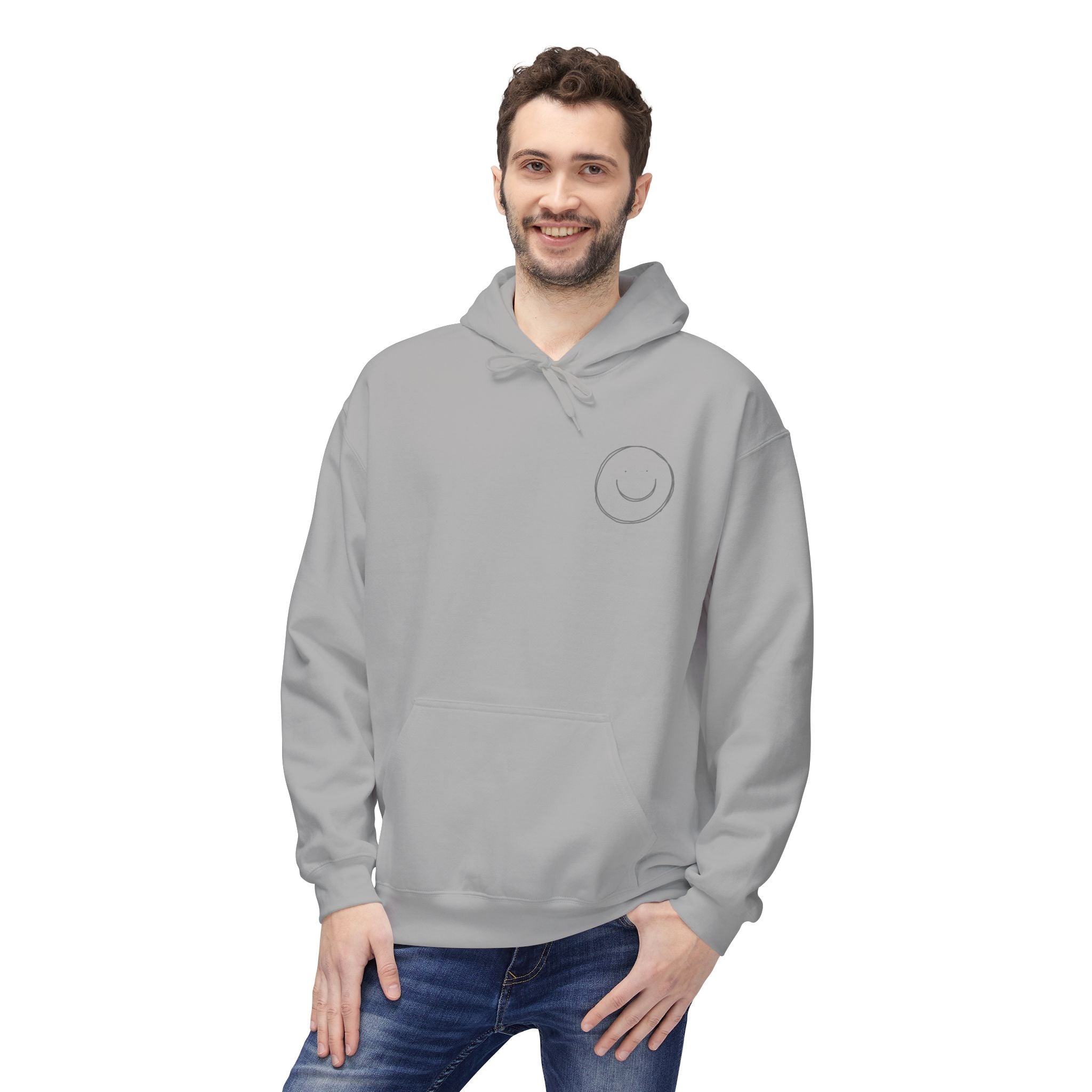Minimalist Smiley Face  Hoodie — Small Chest Graphic