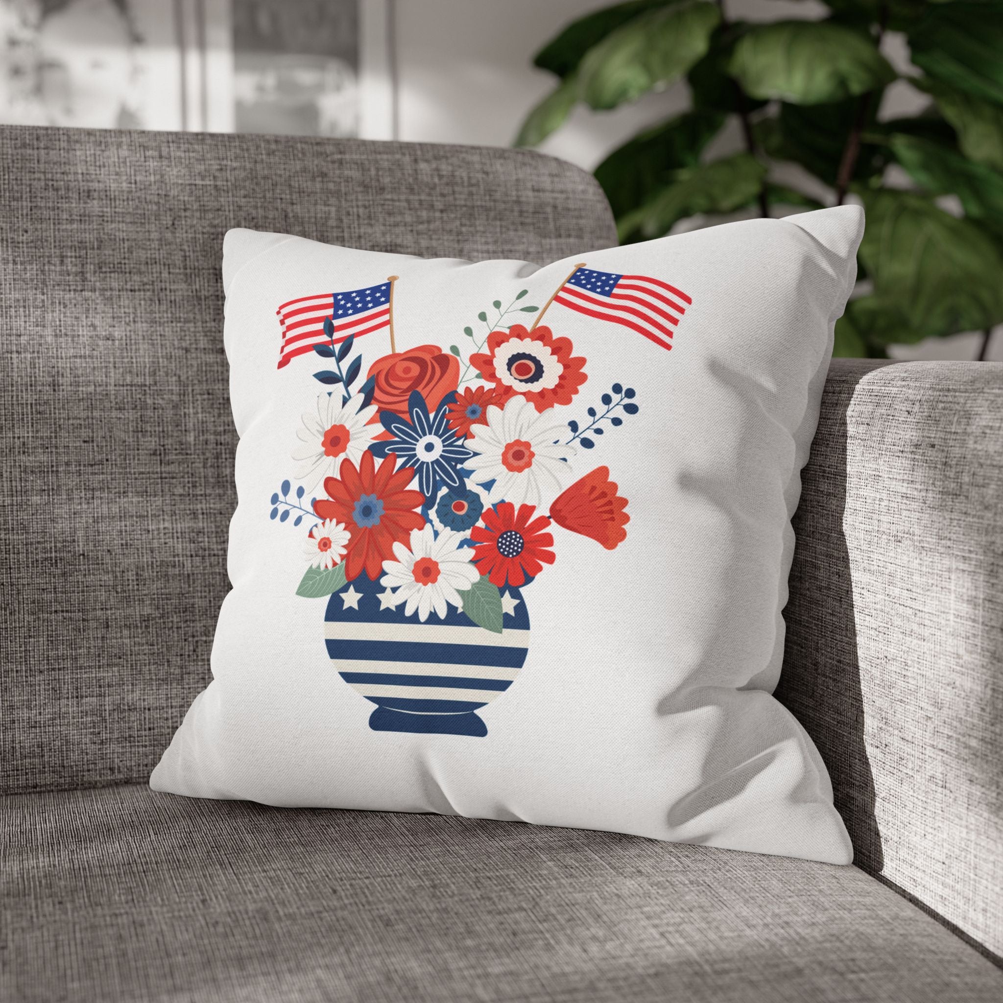 Spun Polyester Square Pillowcase