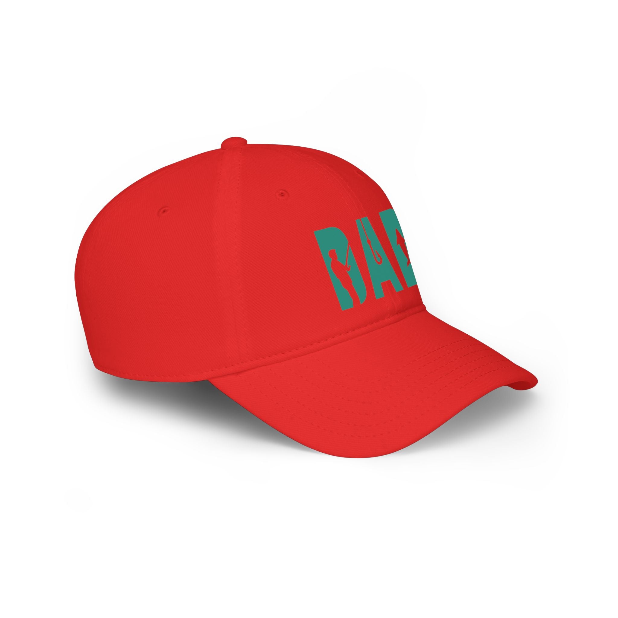 Fishing Dad Low Profile Baseball Cap — 'DAD' Silhouette Hat for Father's Day & Outdoors