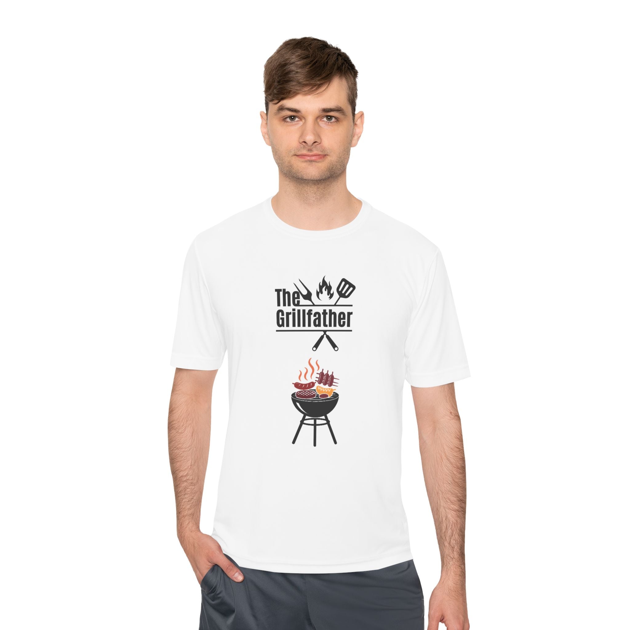 Grillfather BBQ Tee — 'The Grillfather' Moisture-Wicking Grillmaster Shirt