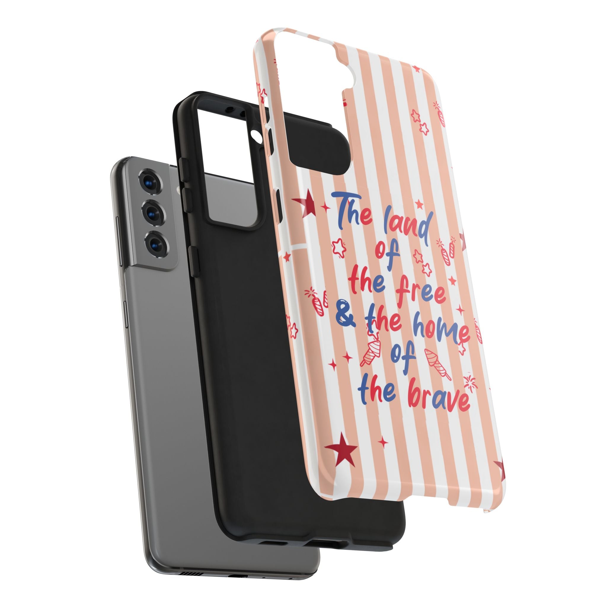 Patriotic Tough Phone Case — “The land of the free & the home of the brave”
