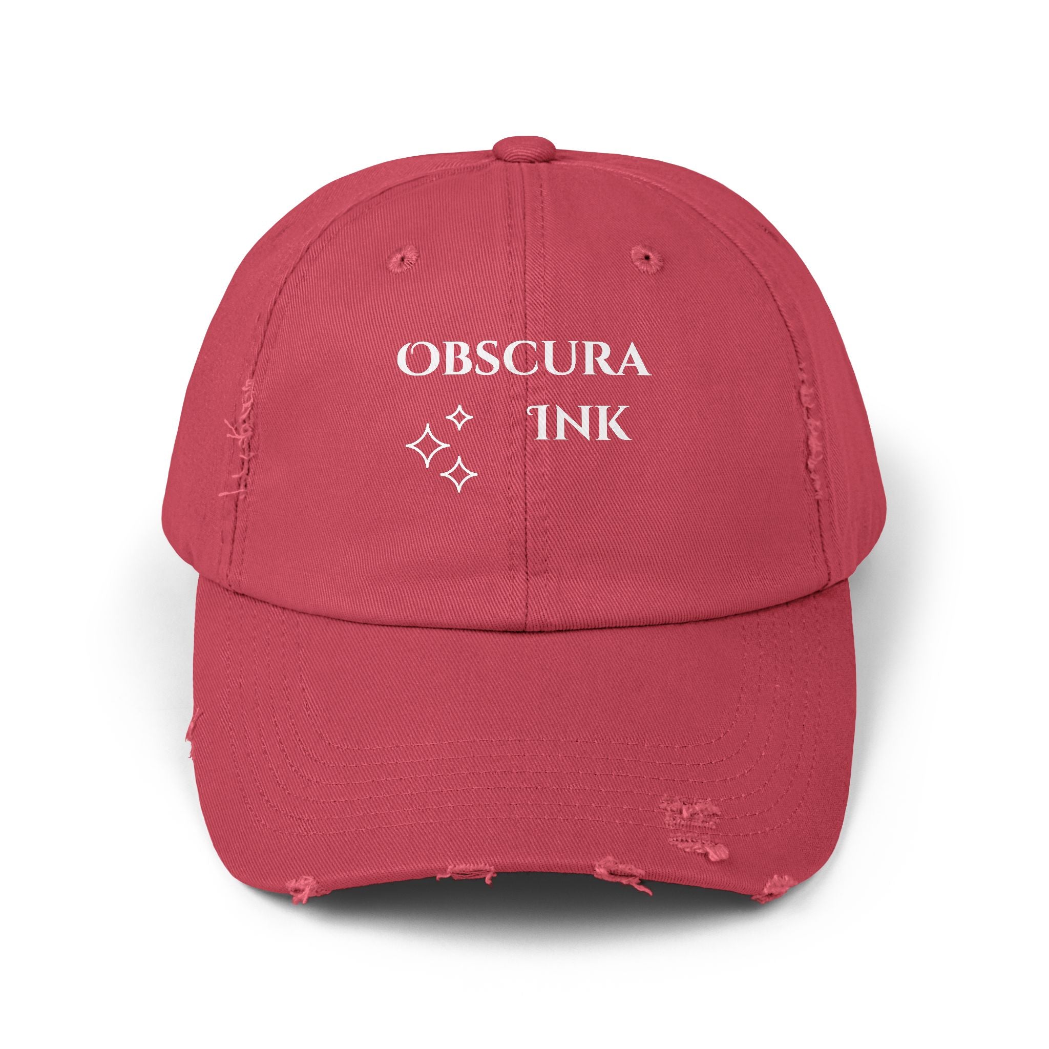 Obscura Ink Distressed Baseball Cap — Name Logo