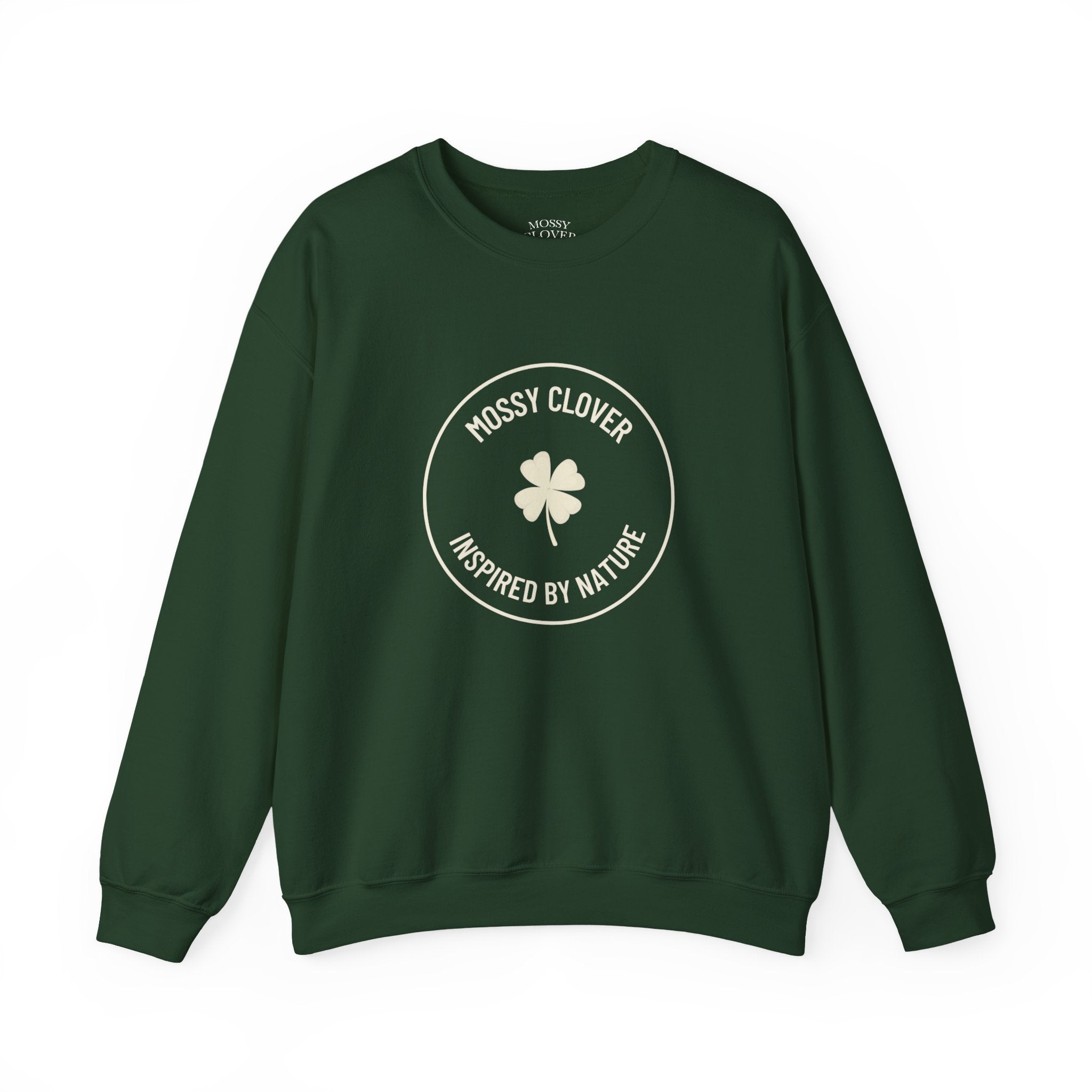 Mossy Clover Crewneck Sweatshirt - "Mossy Clover: Inspired by Nature"  Eco Nature Pullover