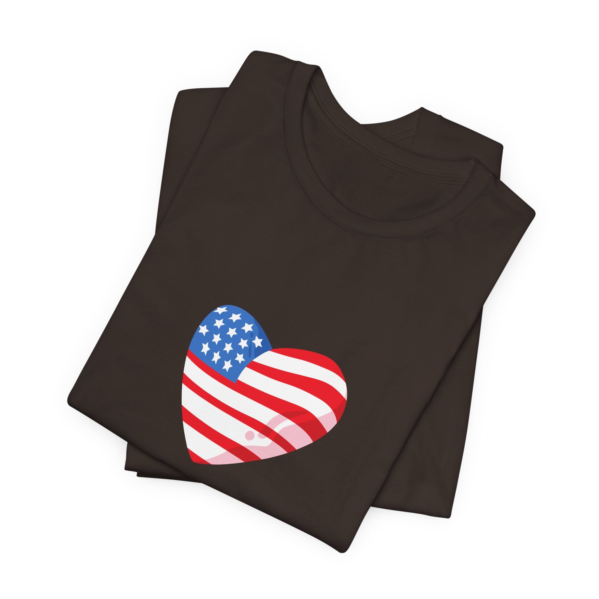 4th of July Heart Flag Tee — American Flag Heart Graphic T-Shirt
