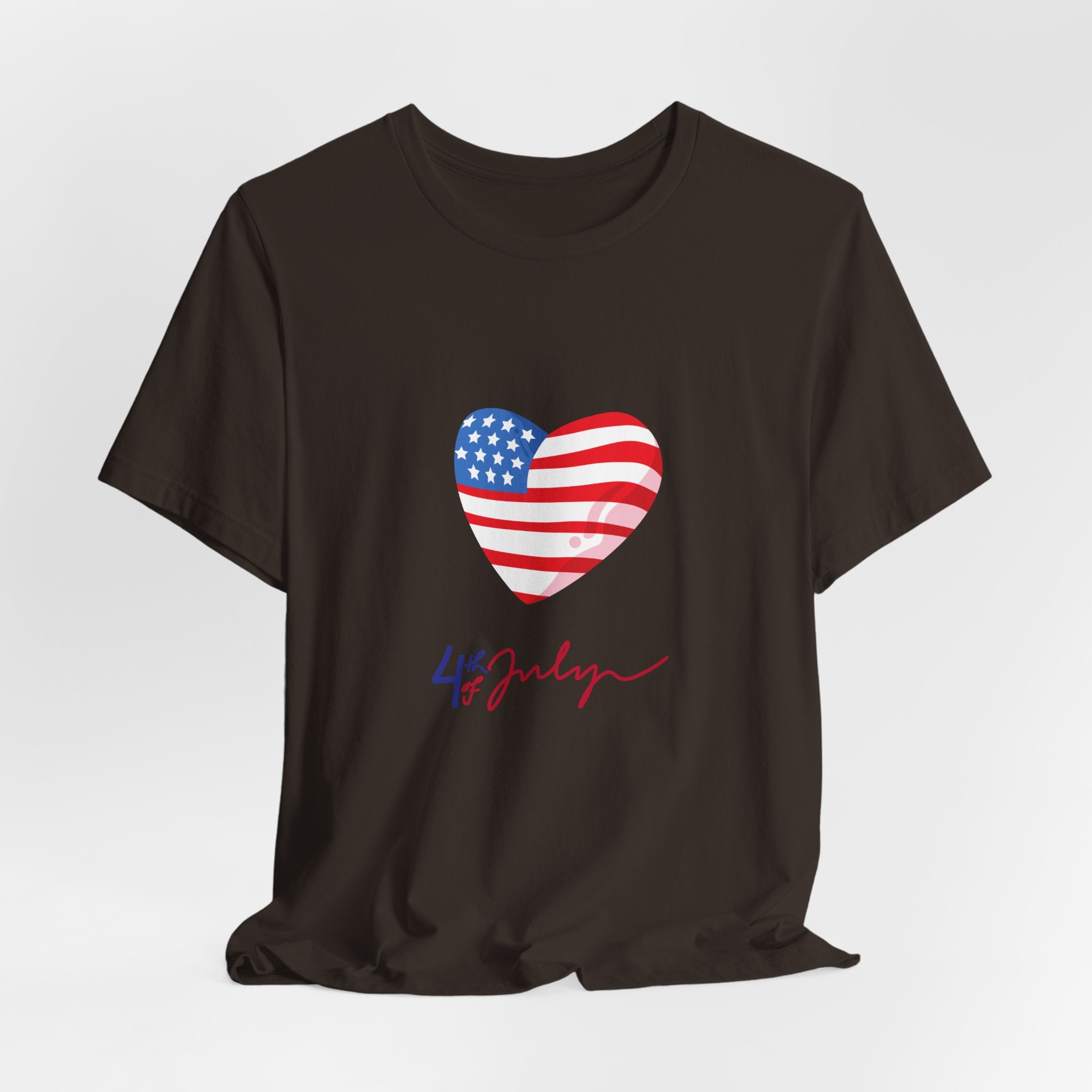 4th of July Heart Flag Tee — American Flag Heart Graphic T-Shirt