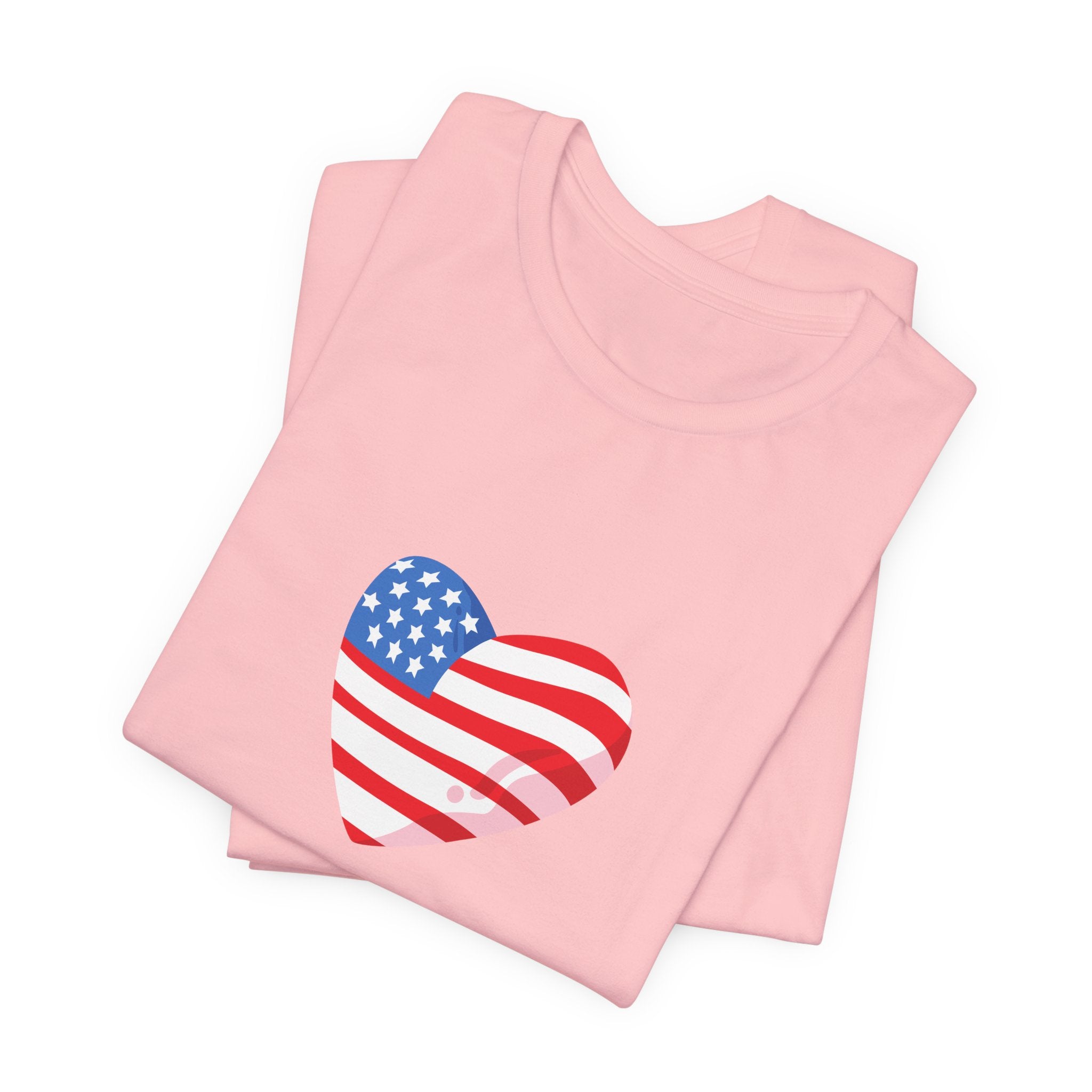 4th of July Heart Flag Tee — American Flag Heart Graphic T-Shirt