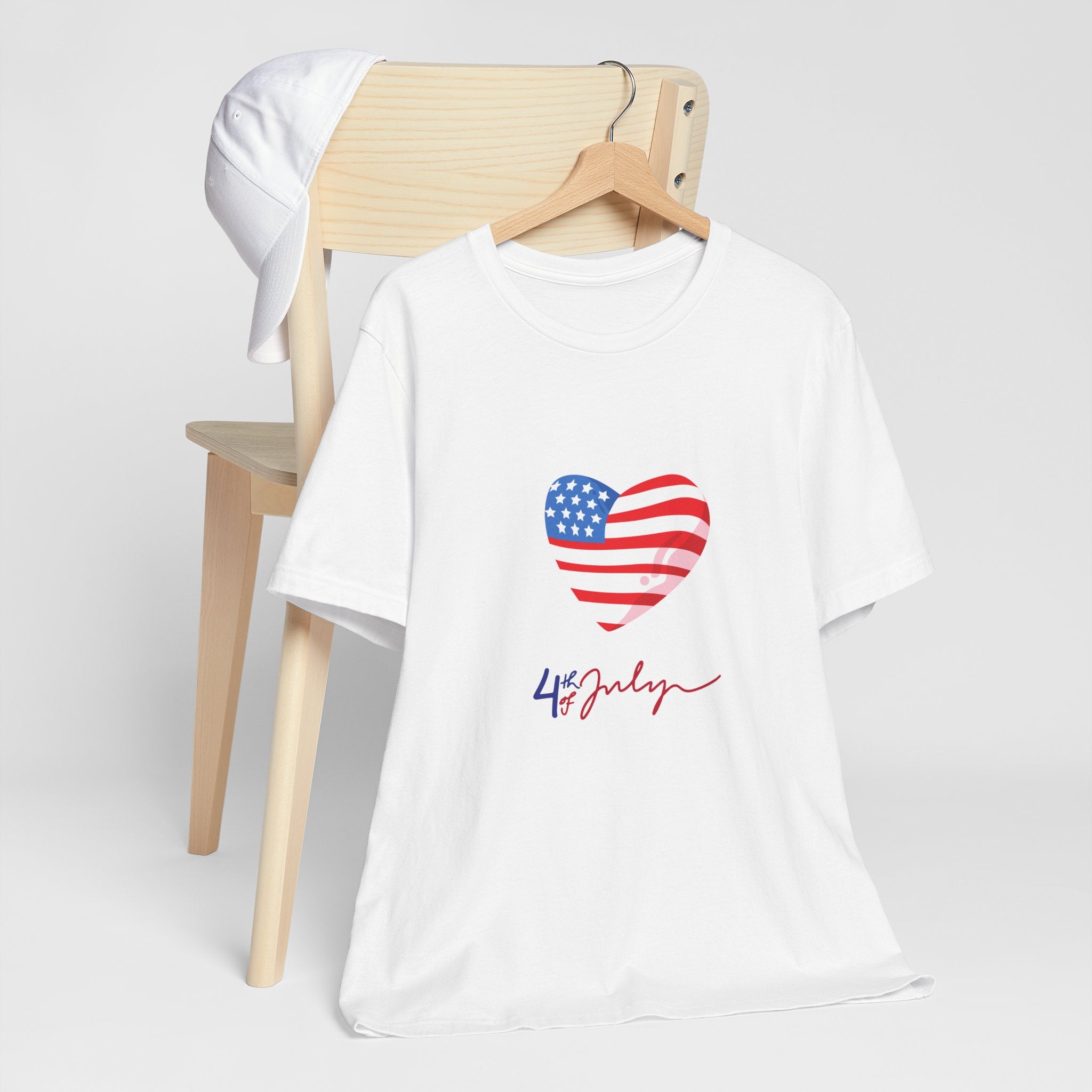 4th of July Heart Flag Tee — American Flag Heart Graphic T-Shirt