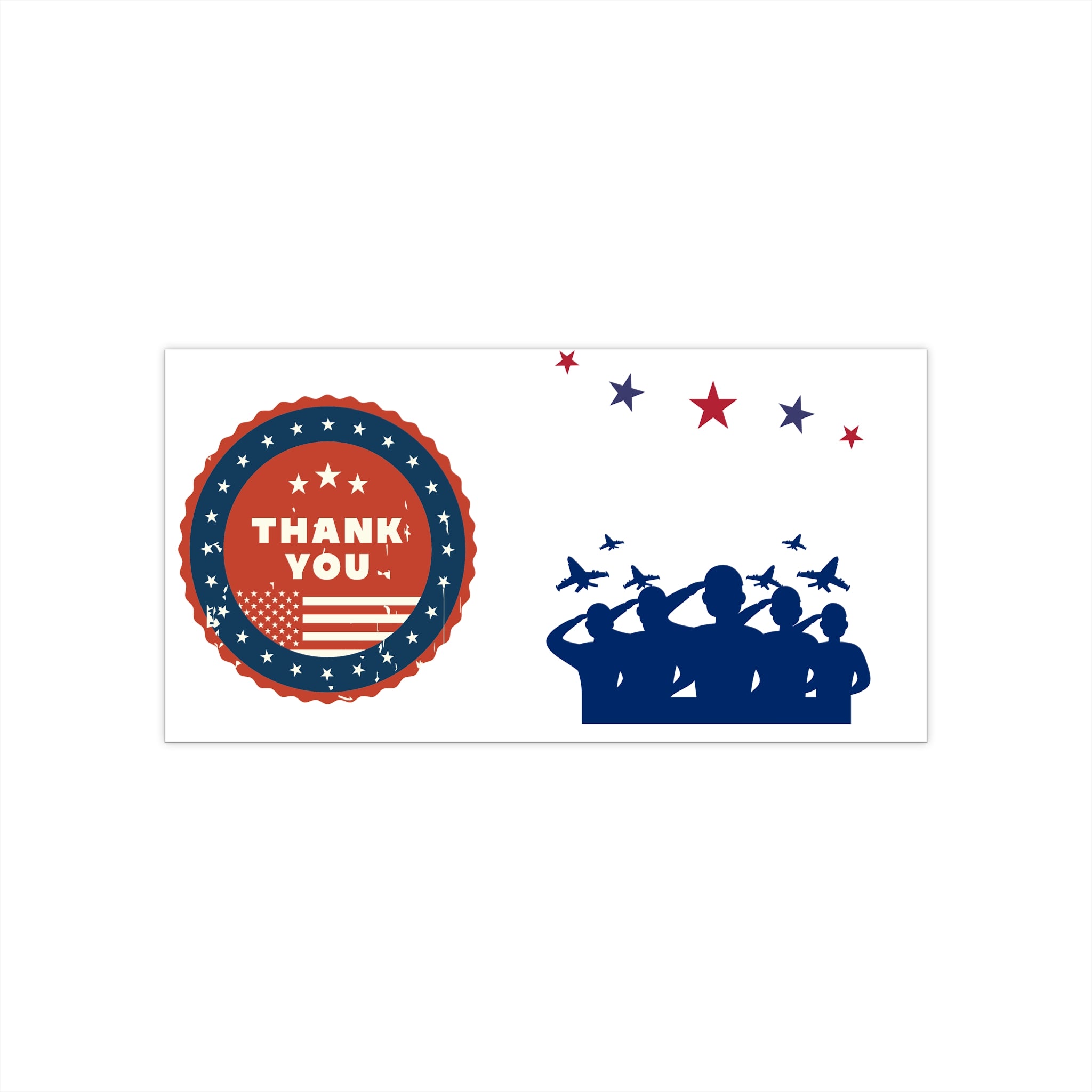 Military Thank You Bumper Sticker – Patriotic Salute Design