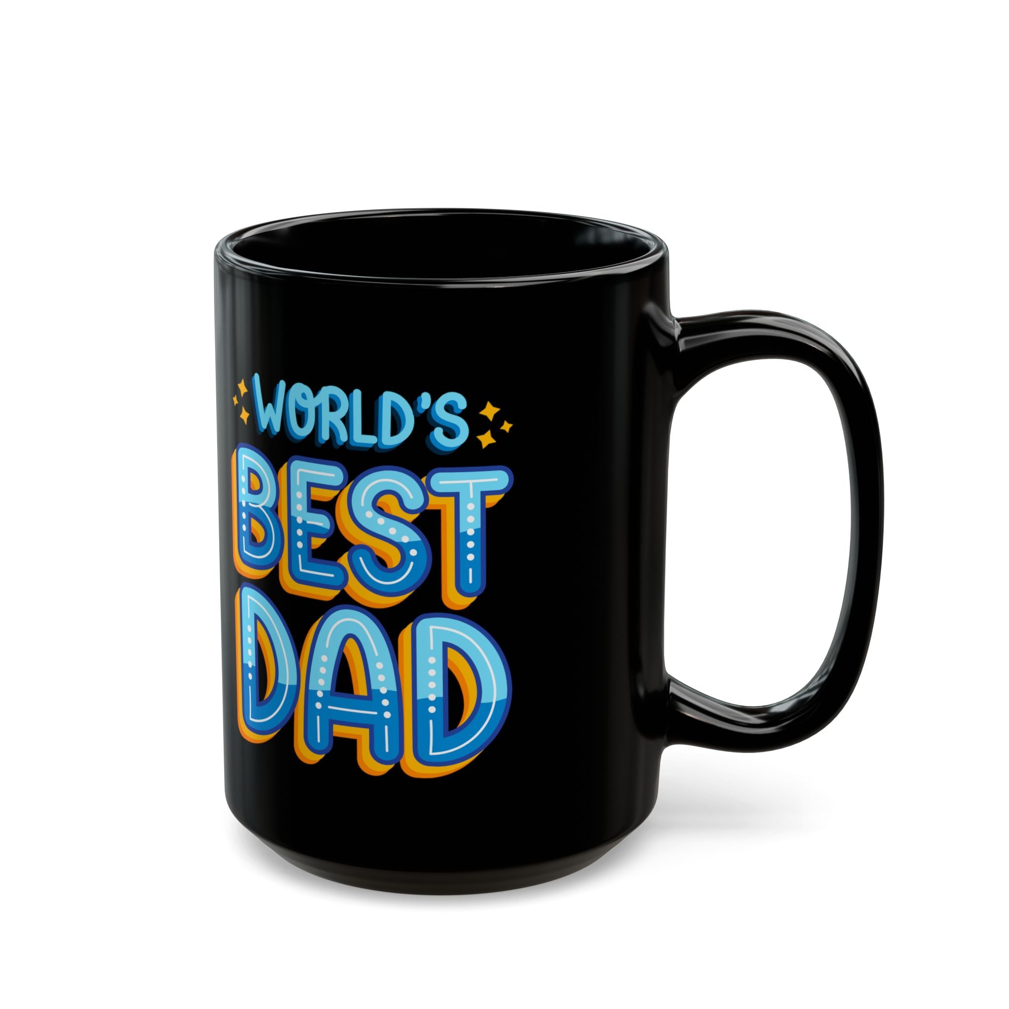 World's Best Dad Black Coffee Mug — Father's Day Gift (11oz/15oz)