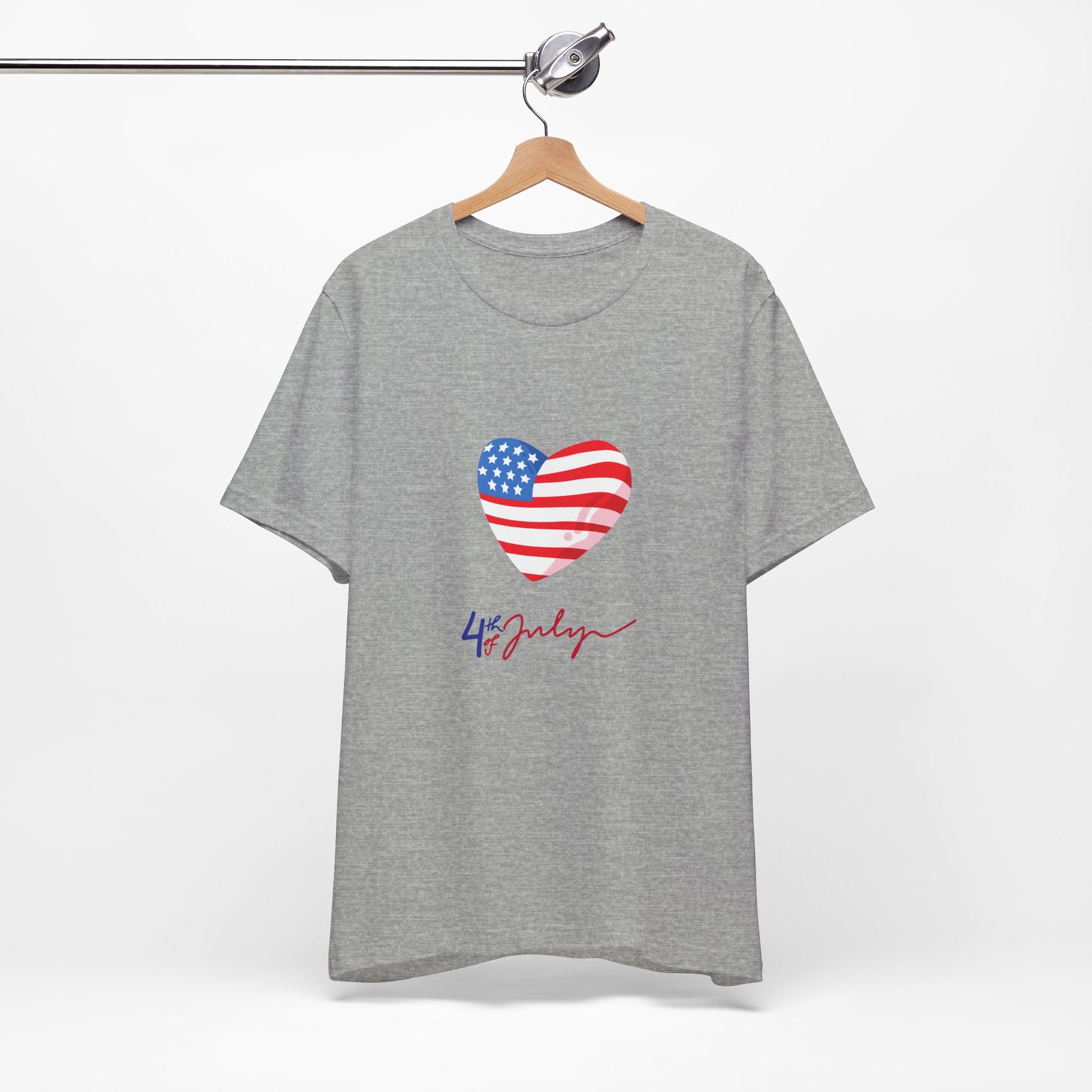 4th of July Heart Flag Tee — American Flag Heart Graphic T-Shirt