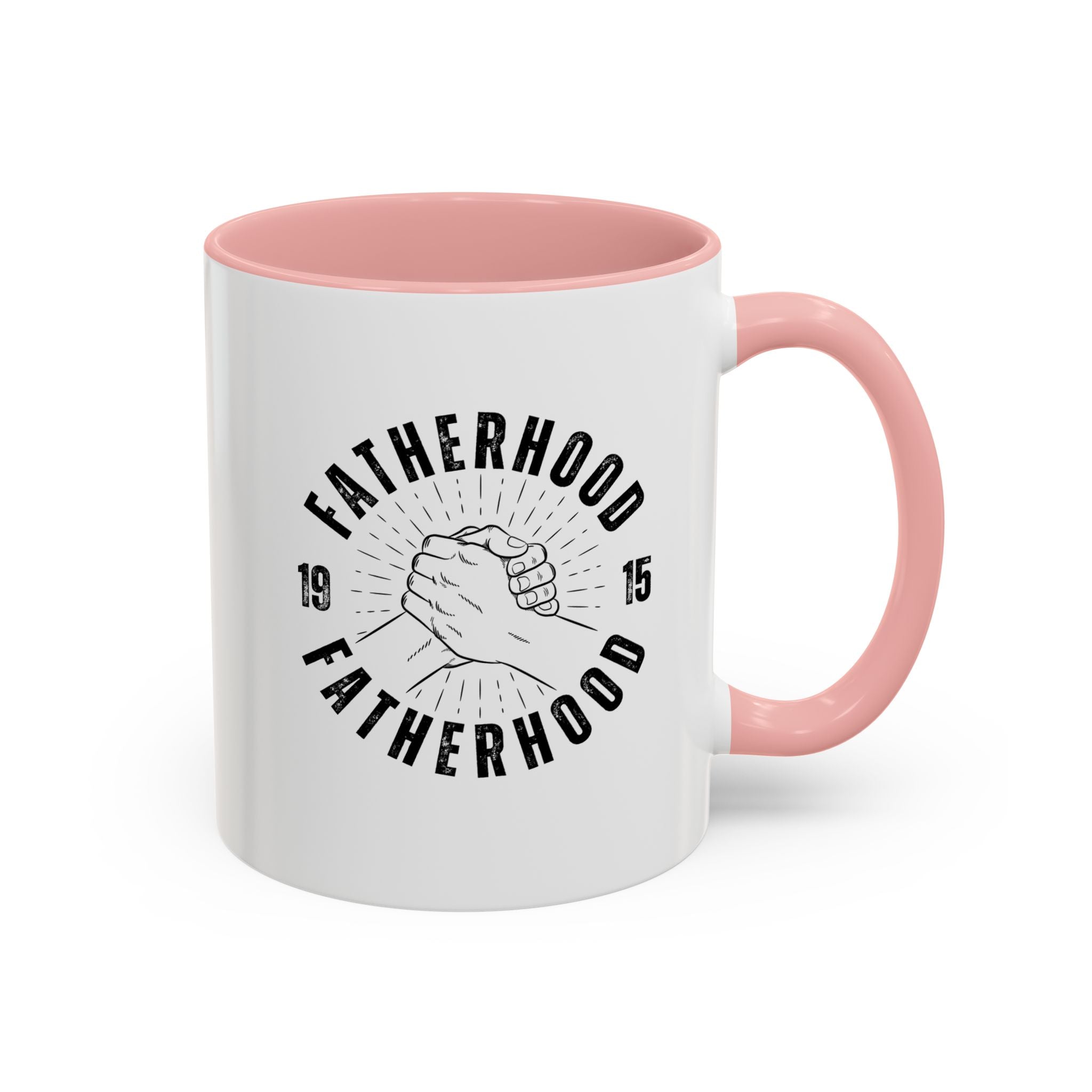 Fatherhood Coffee Mug – Vintage Hands Embrace 11/15oz Accent Mug (Best Dad Gift)