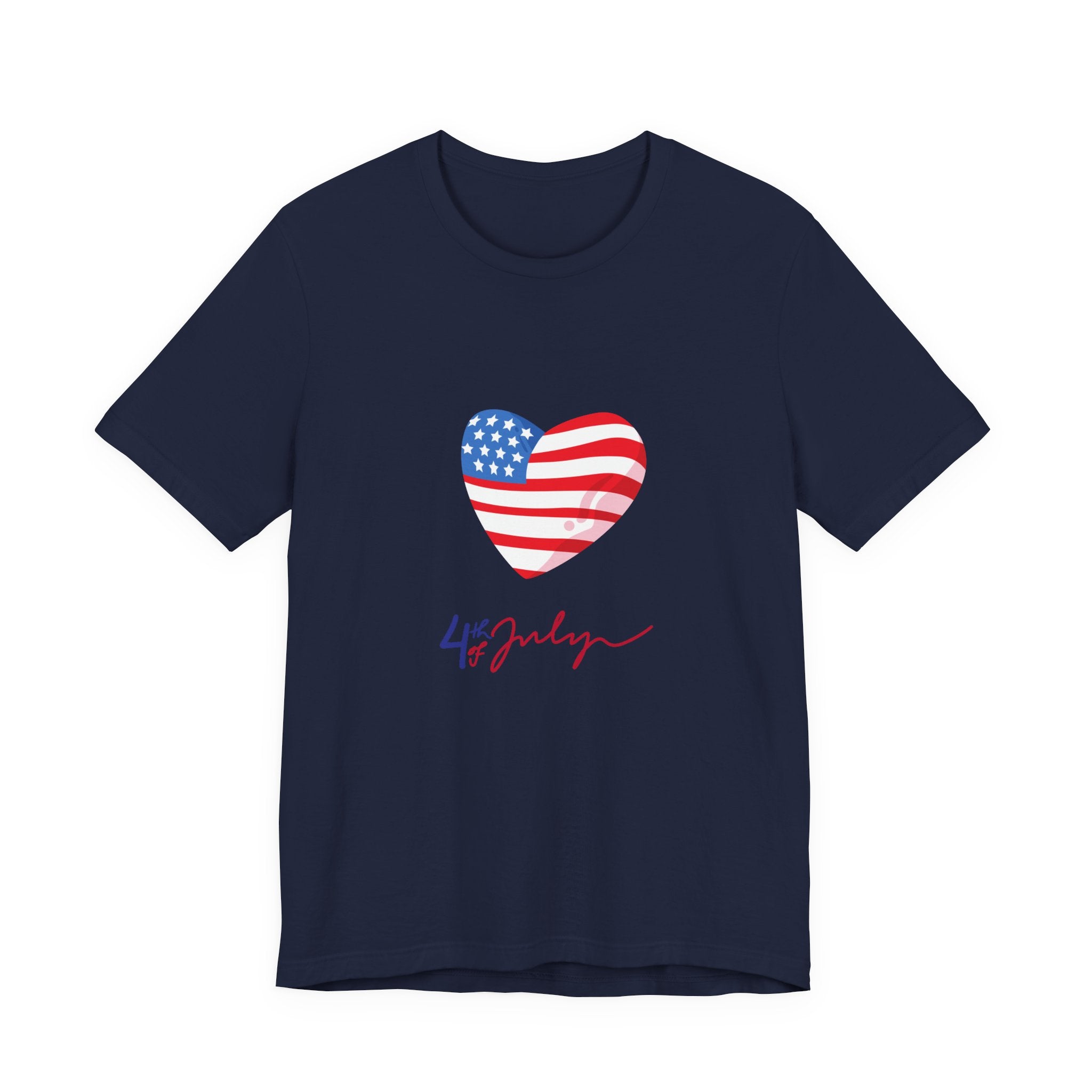 4th of July Heart Flag Tee — American Flag Heart Graphic T-Shirt
