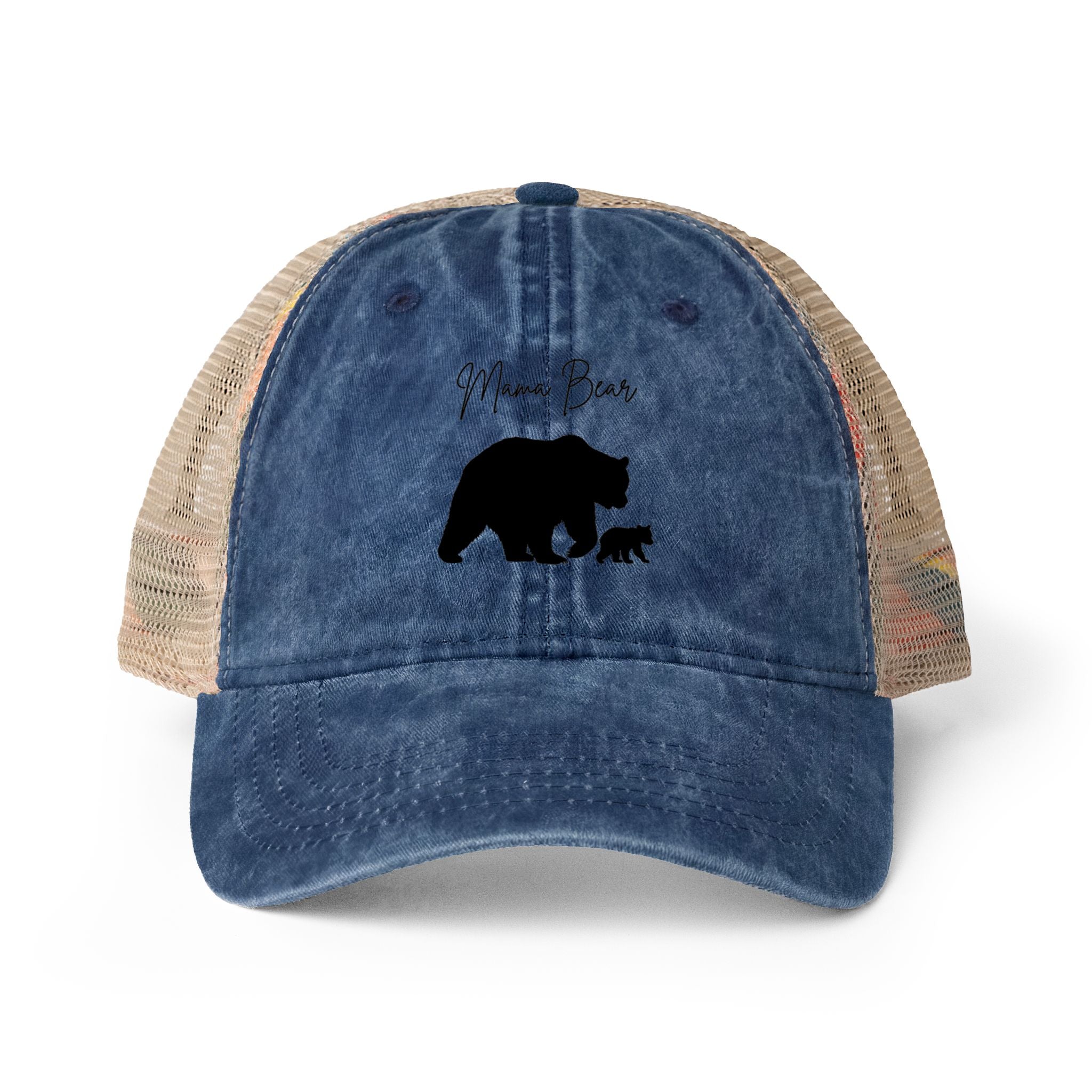 Women's Washed Mesh-Back Cap - Mama Bear