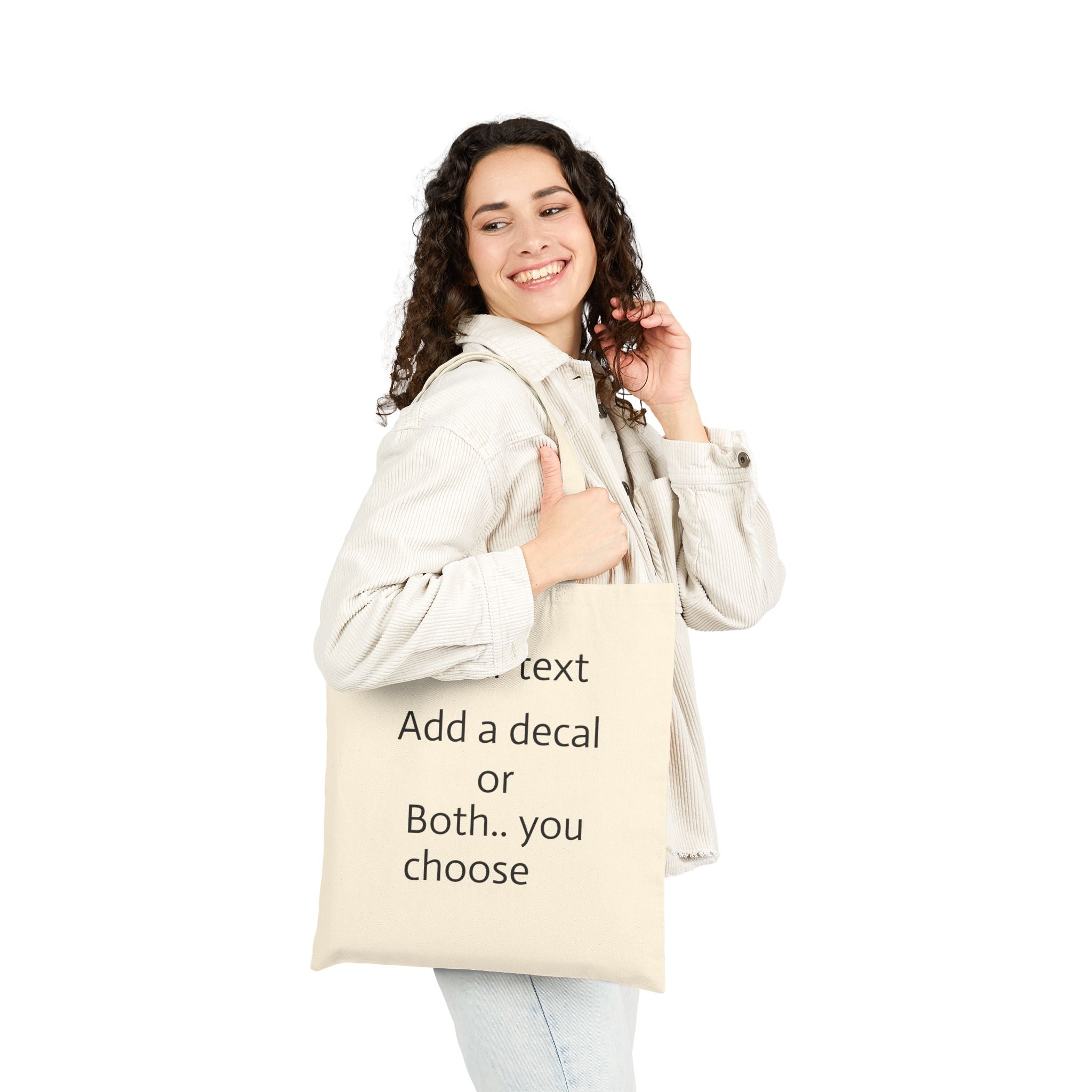 Canvas Tote Bag — Customizable Natural Cotton Tote (Add Text or Decal)