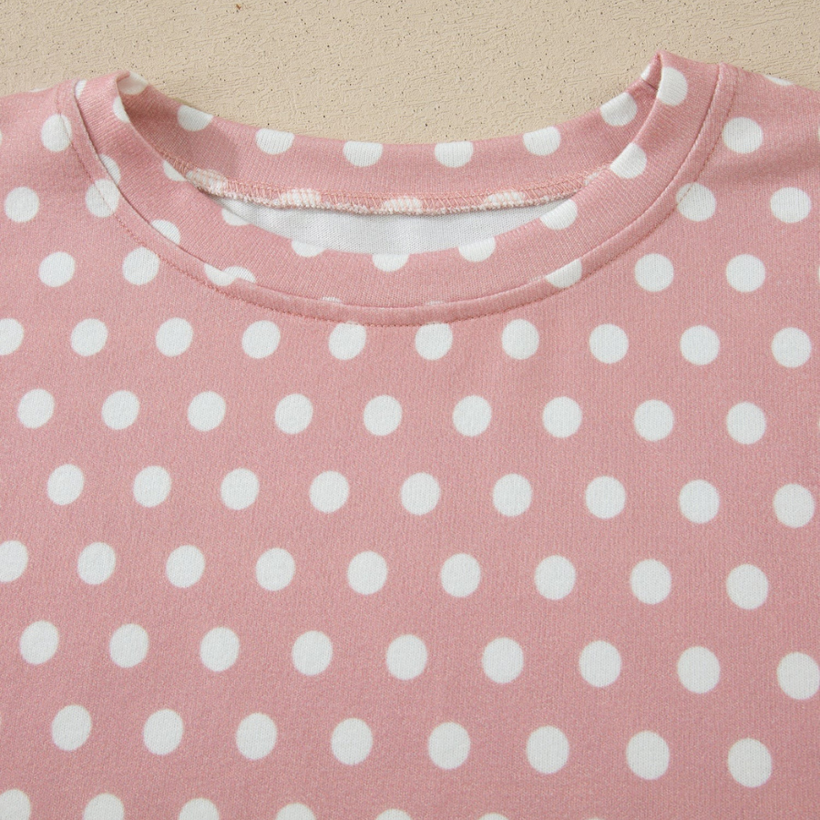 Polka Dot Relaxed Top & Drawning Shorts Set