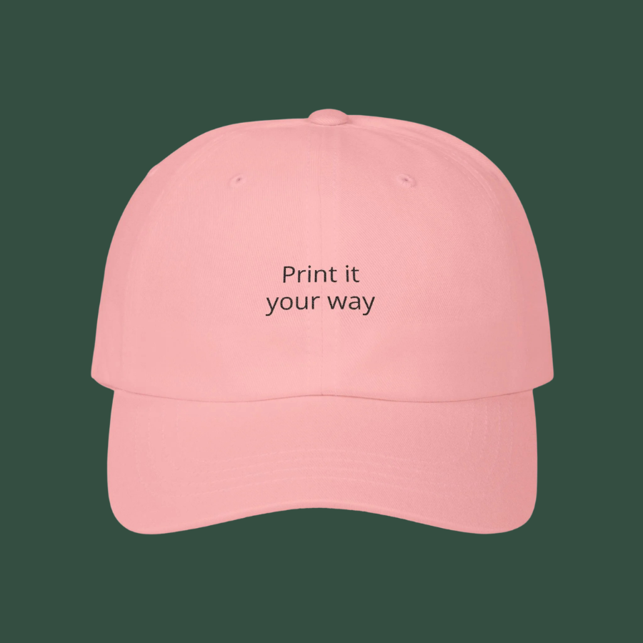 Minimal 'Print it your way' Embroidered Hat