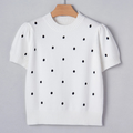 Polka Dot Bubble Short Sleeve Sweater