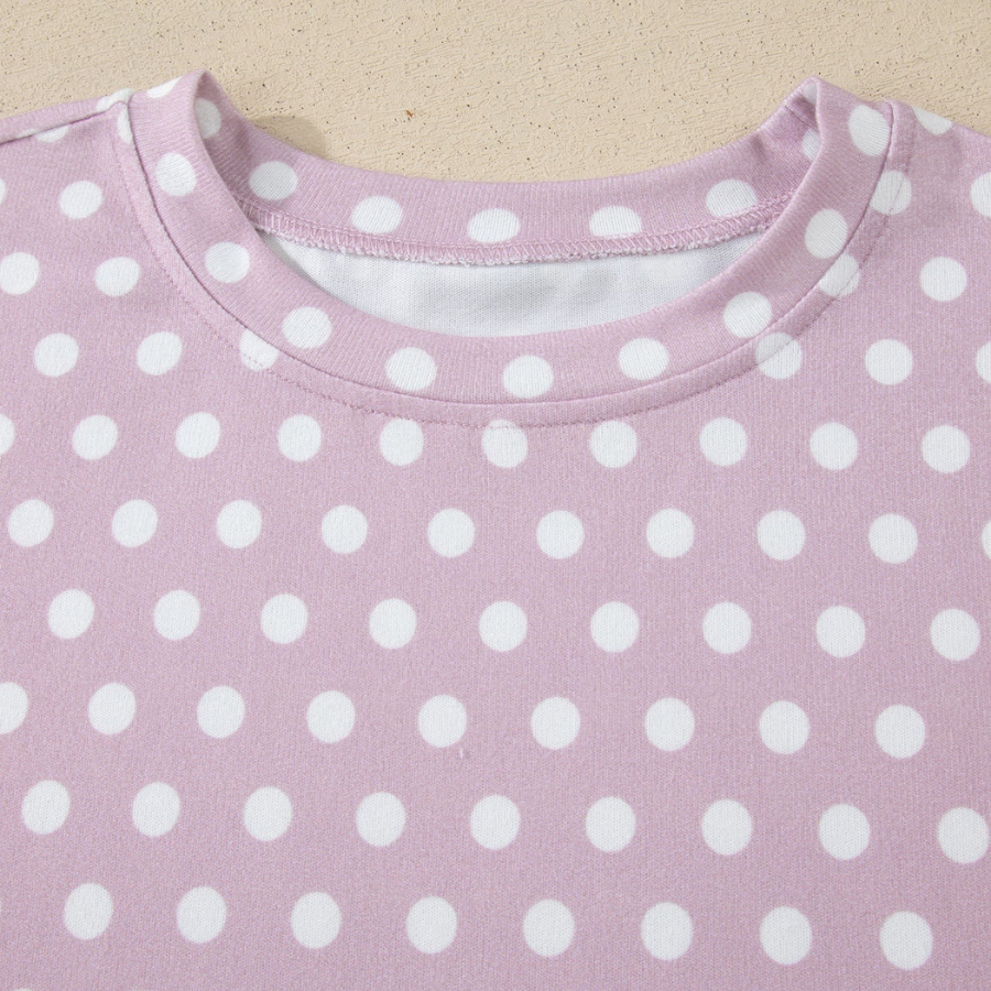 Polka Dot Relaxed Top & Drawning Shorts Set