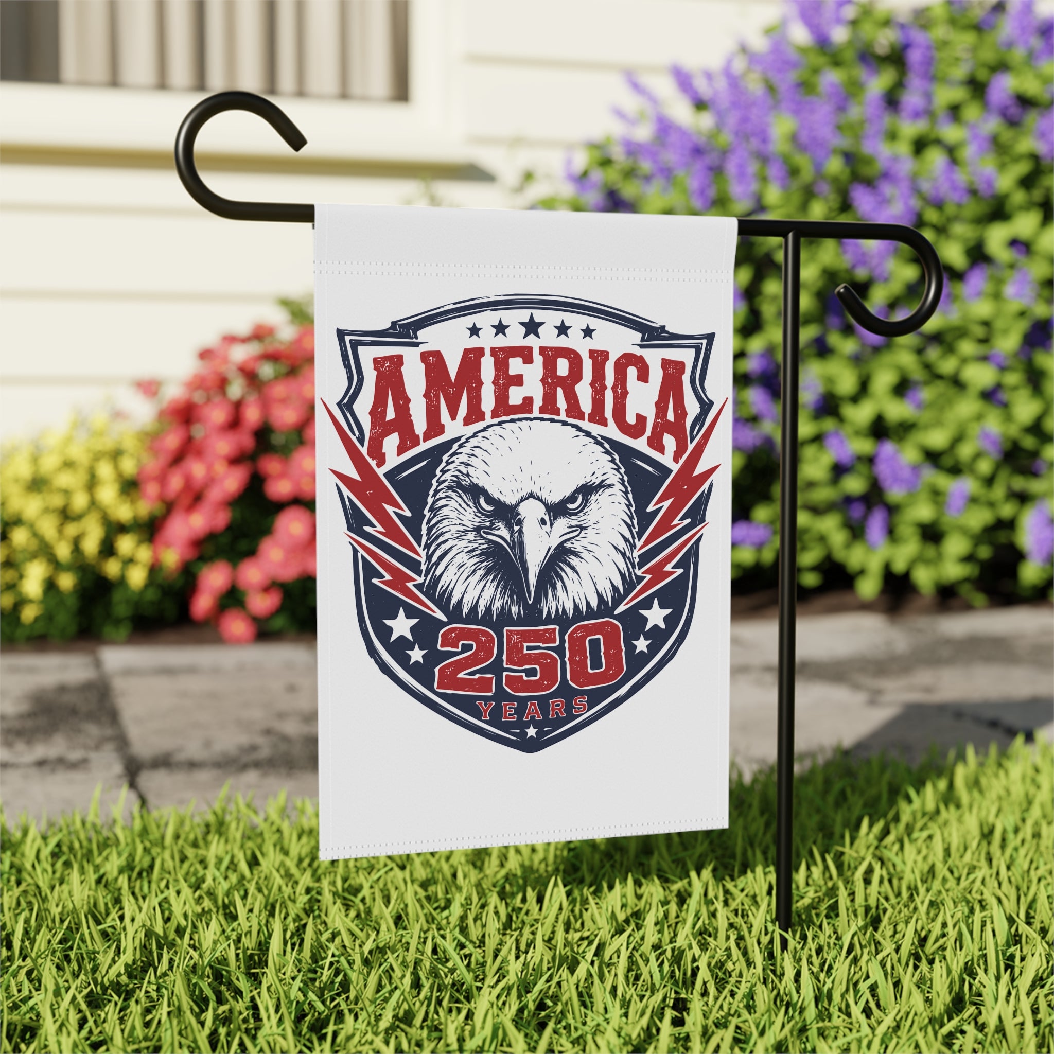 America 250 Eagle Garden Flag - Patriotic 250 Years Outdoor House Banner