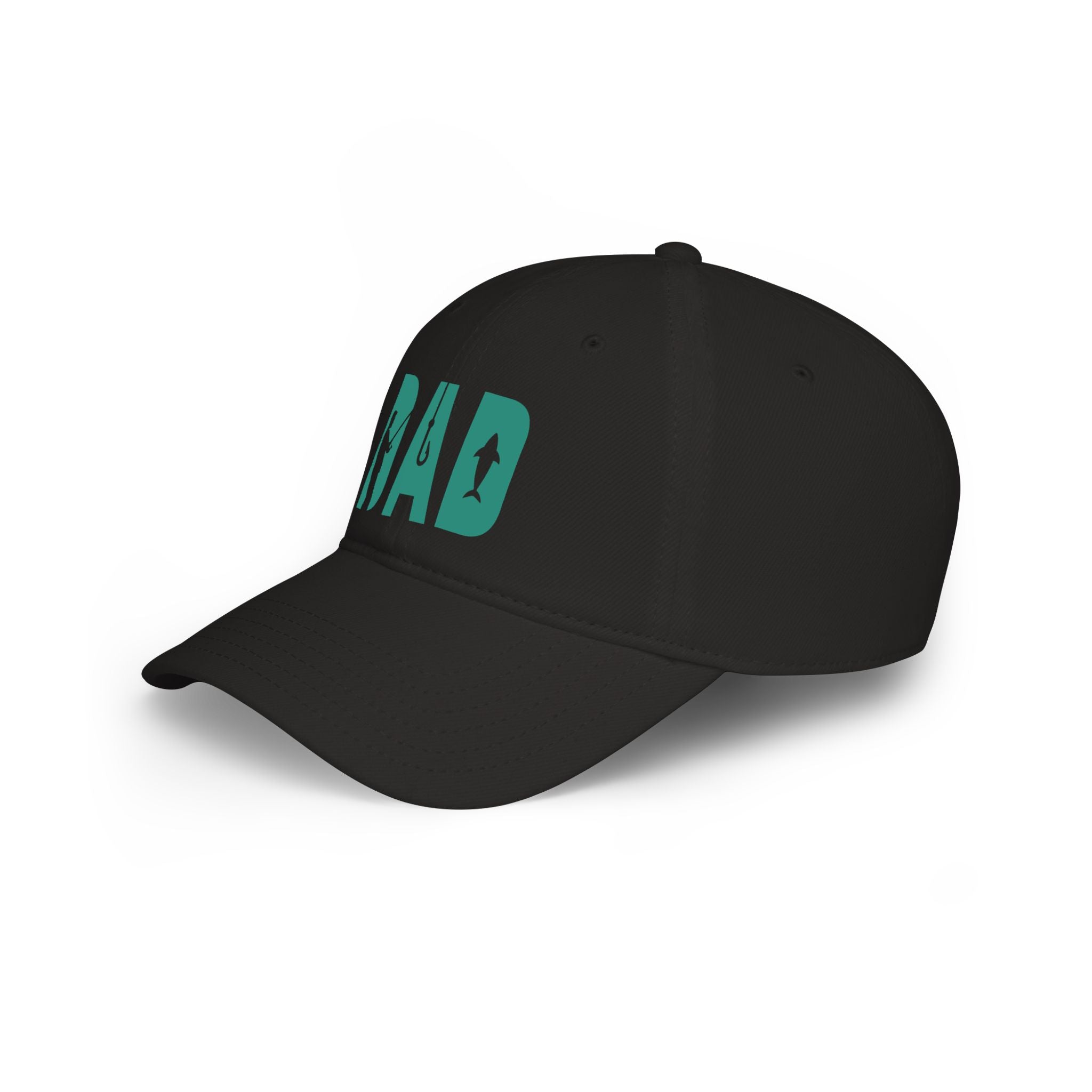 Fishing Dad Low Profile Baseball Cap — 'DAD' Silhouette Hat for Father's Day & Outdoors