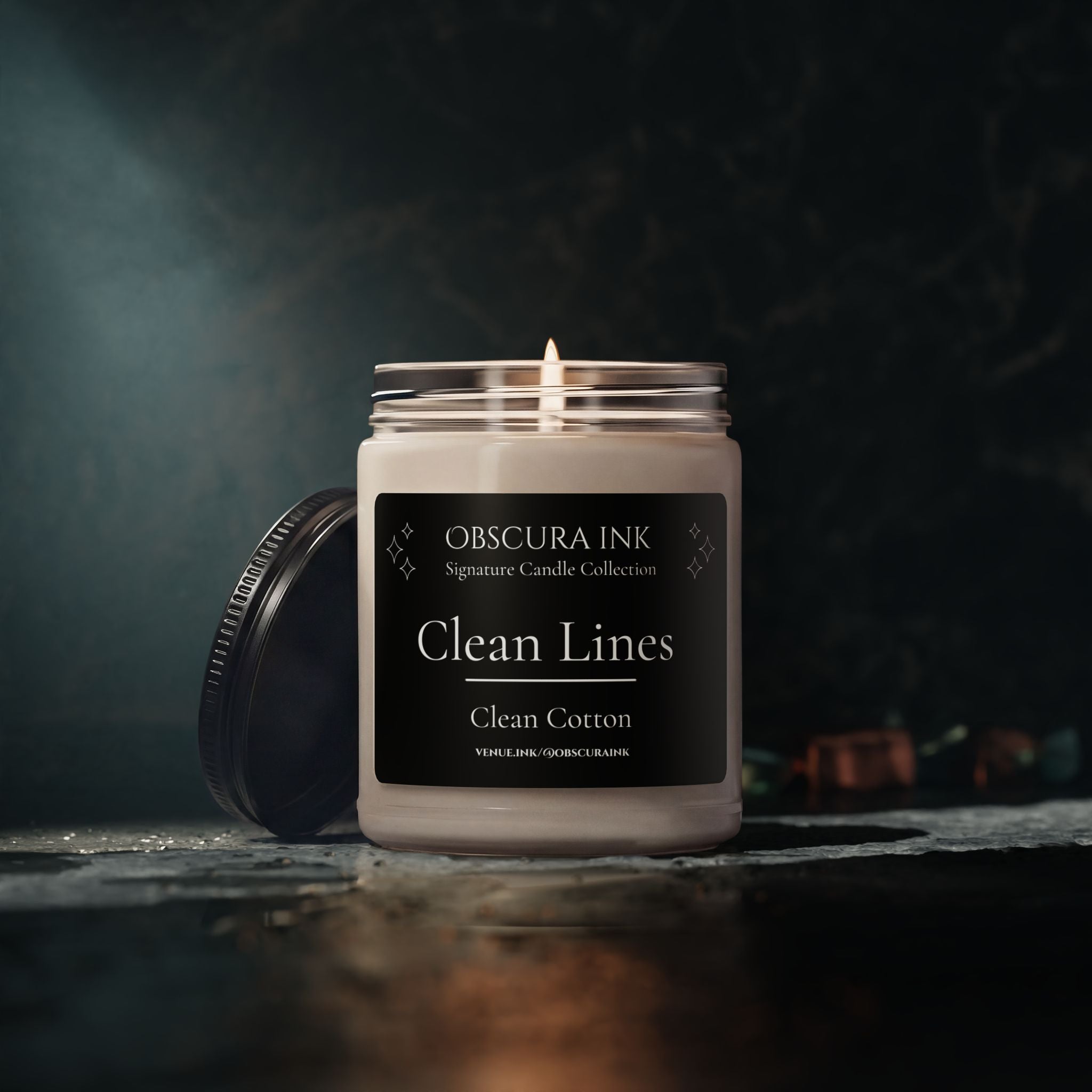 Obscura Ink Candle — Clean Lines — Clean Cotton