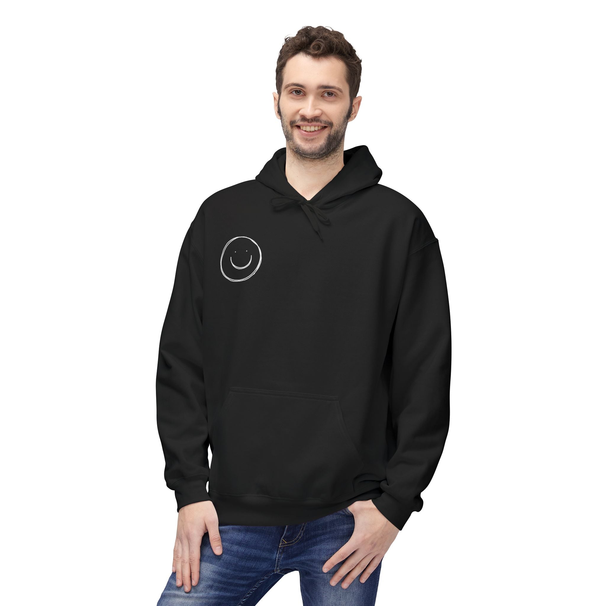 Minimalist Smiley Face  Hoodie — Small Chest Graphic
