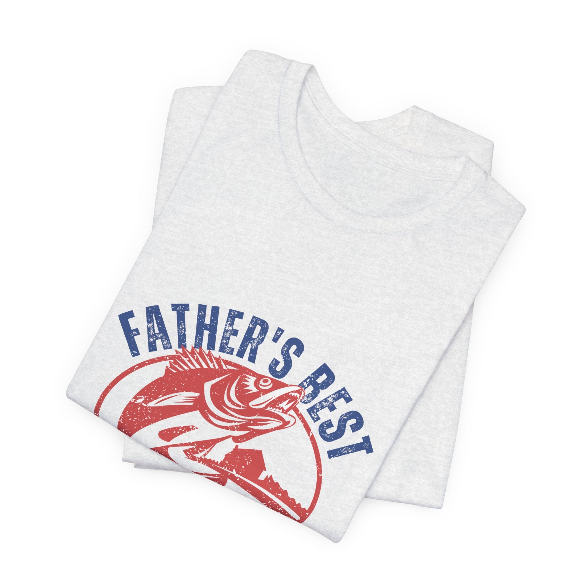 Father's Best Holiday Job T-Shirt — Vintage Fishing Dad Christmas Tee