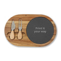 Personalized Engraved Charcuterie Board with Slate Insert & Cheese Knives