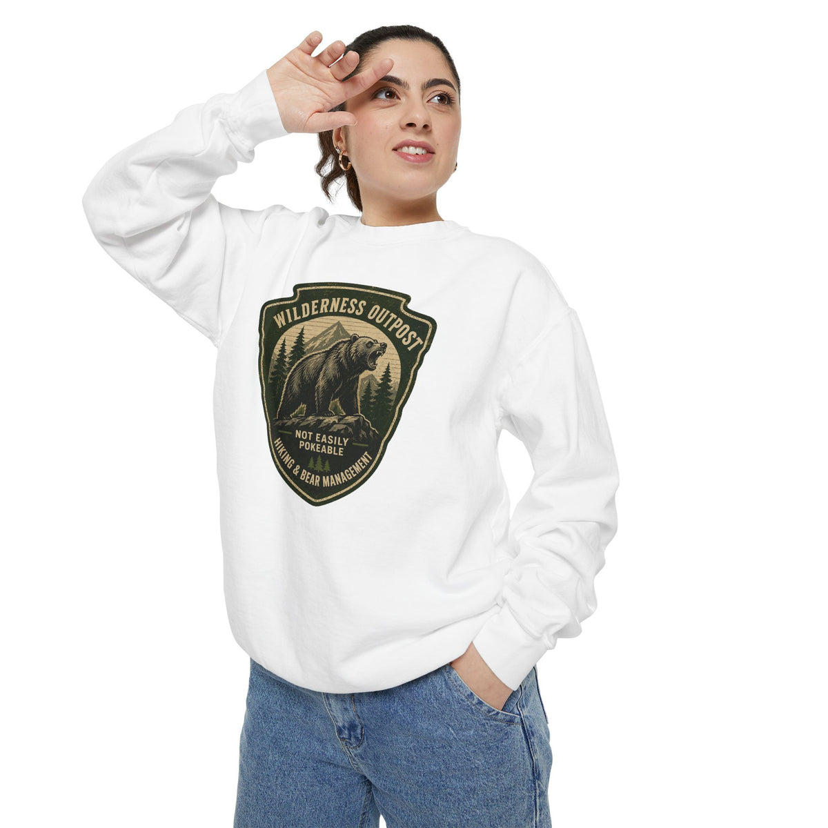 Wilderness Outfitters Bear Patch Sweatshirt — Outdoor Camping Crewneck