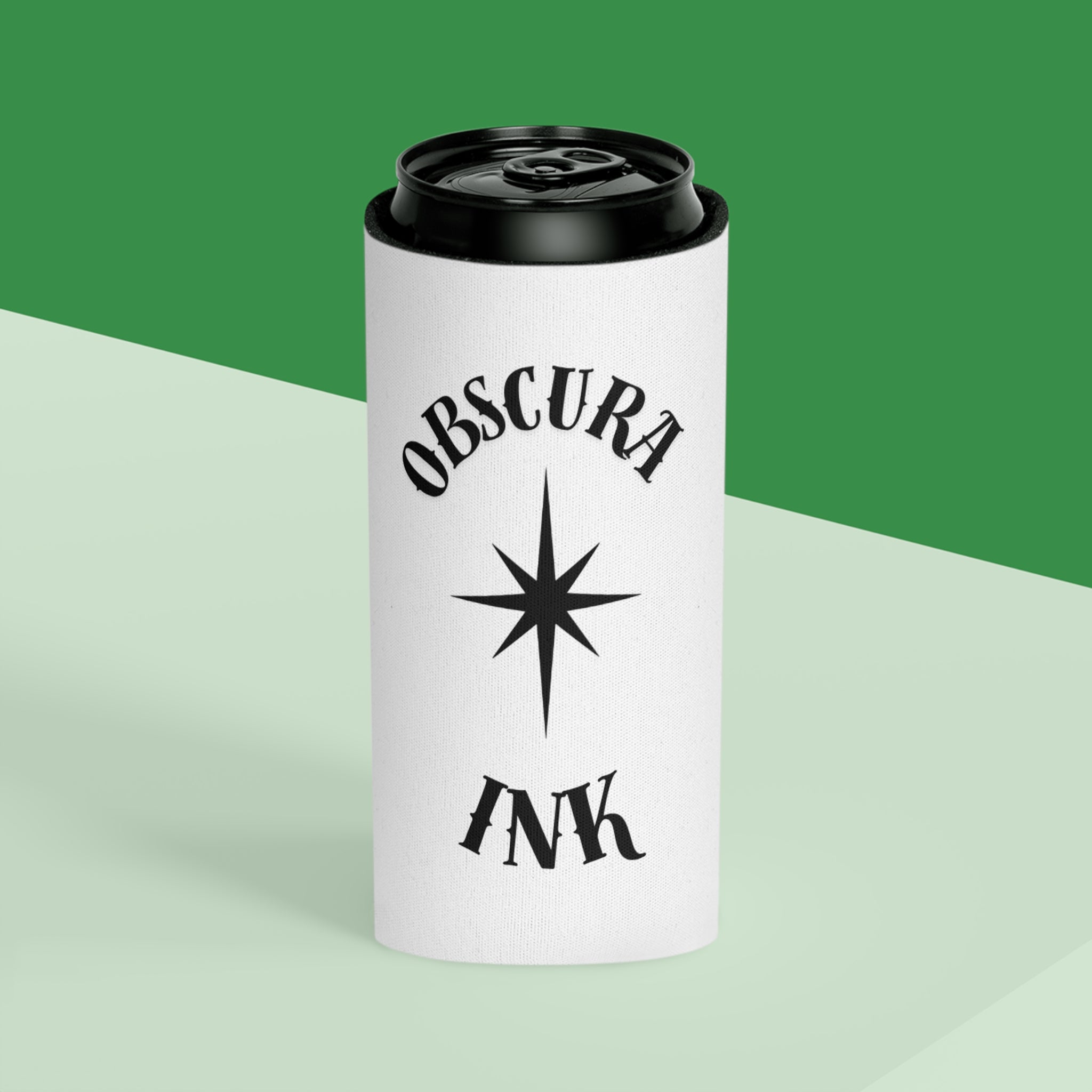 Can Cooler — Obscura Ink Star Logo Beverage Koozie