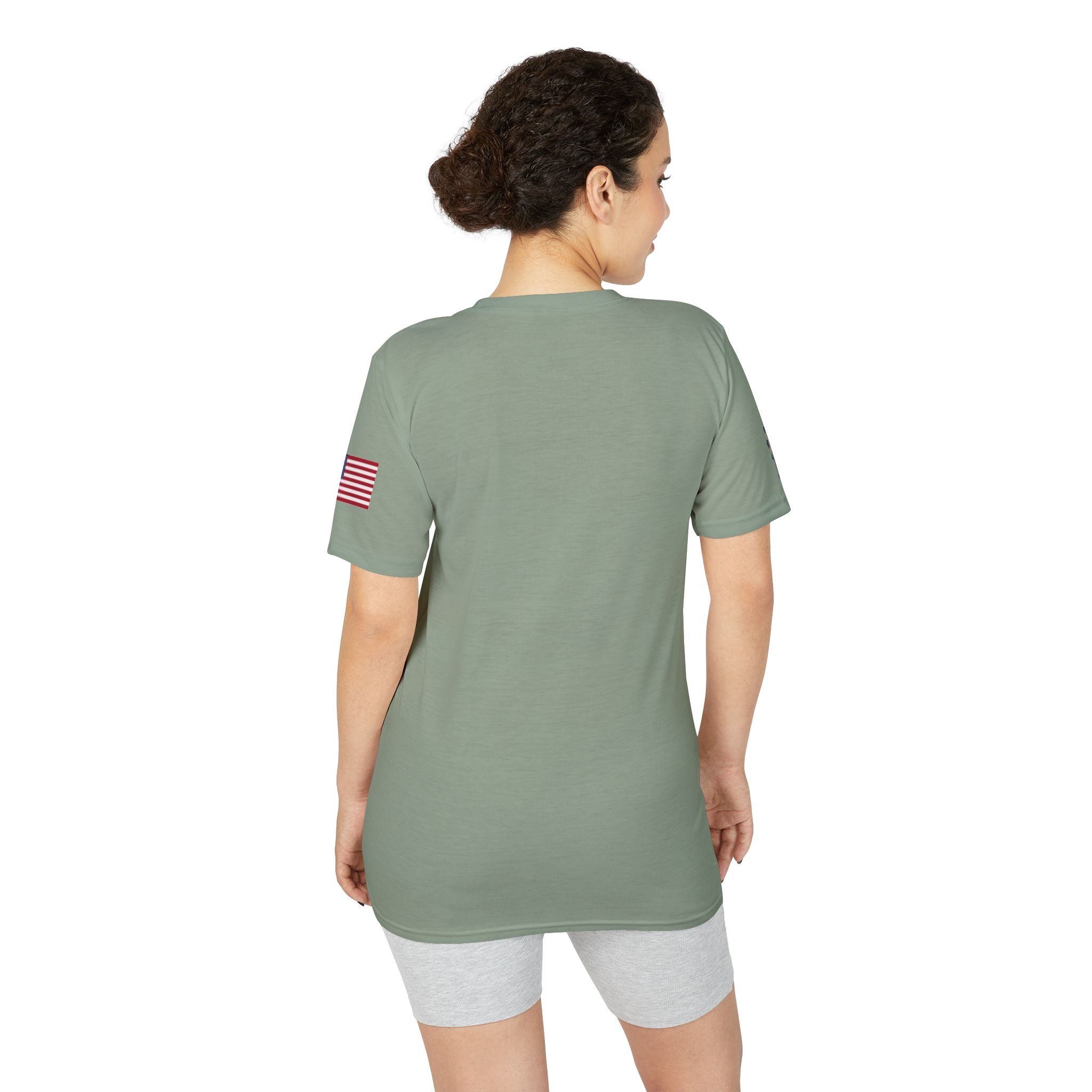 Patriotic T-Shirt — "Land of the Free, Home of the Brave" USA Flag Tee