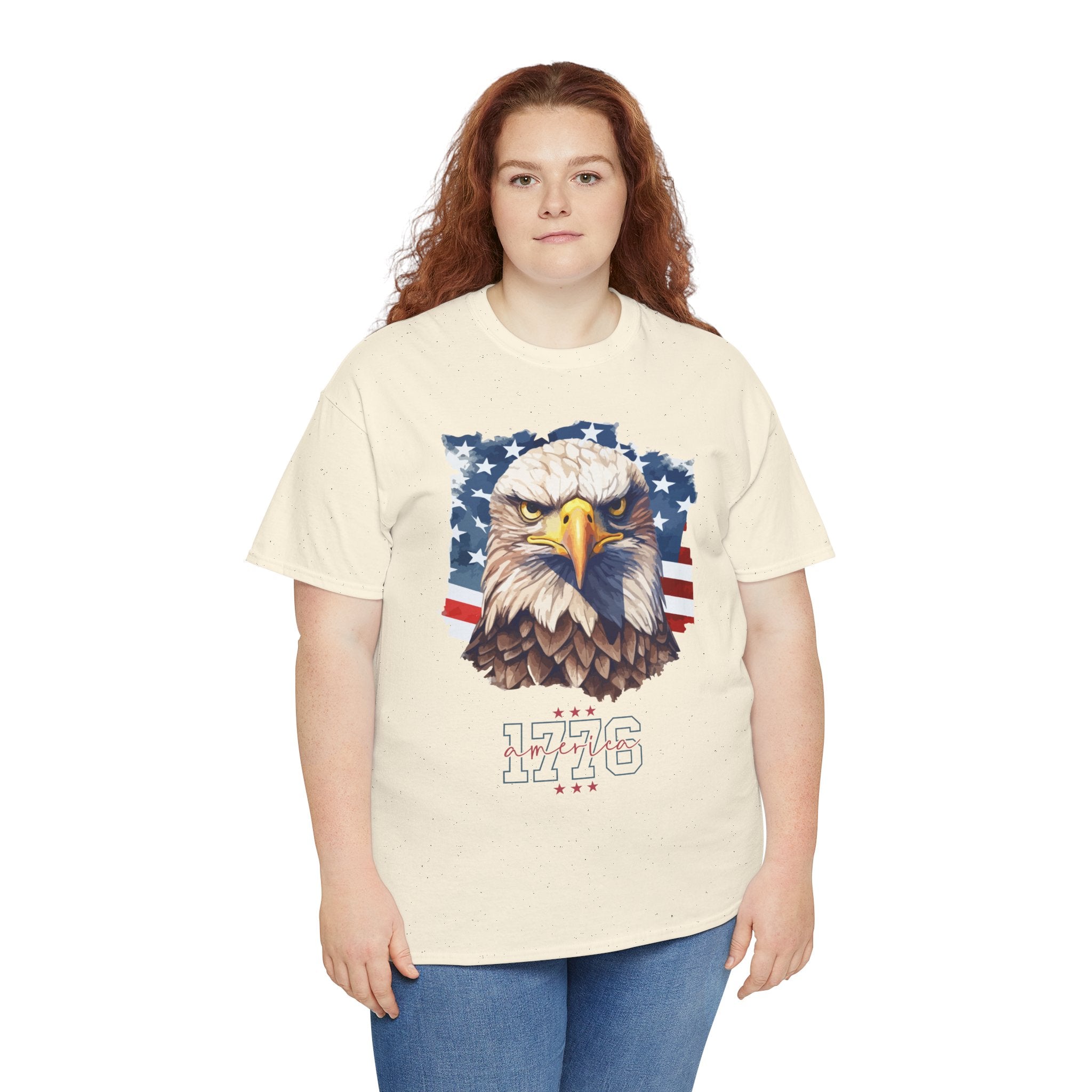 Patriotic Eagle T-Shirt - '1776' American Flag Graphic Tee