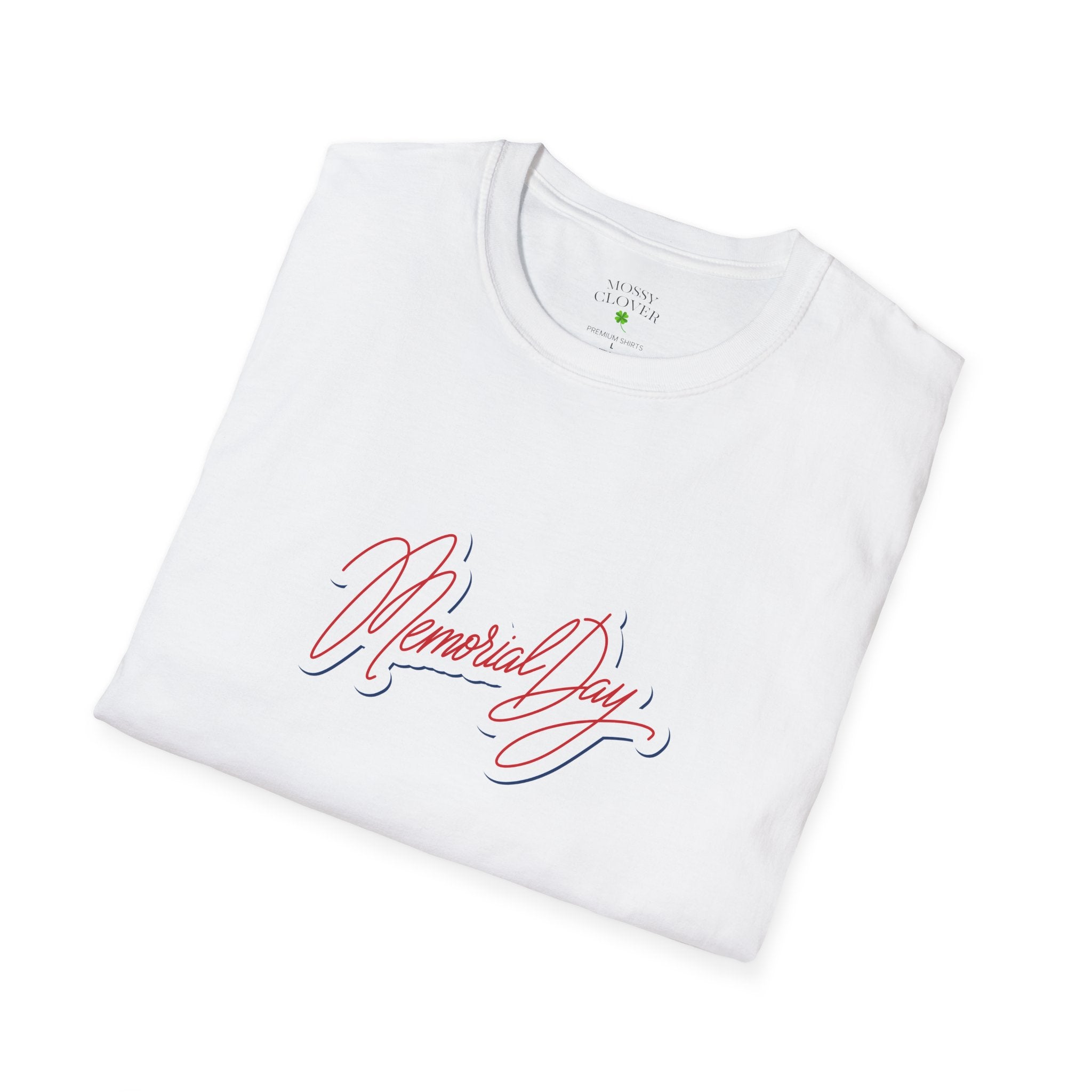 Memorial Day T-Shirt – 'Memorial Day' Script Front & American Flag Back
