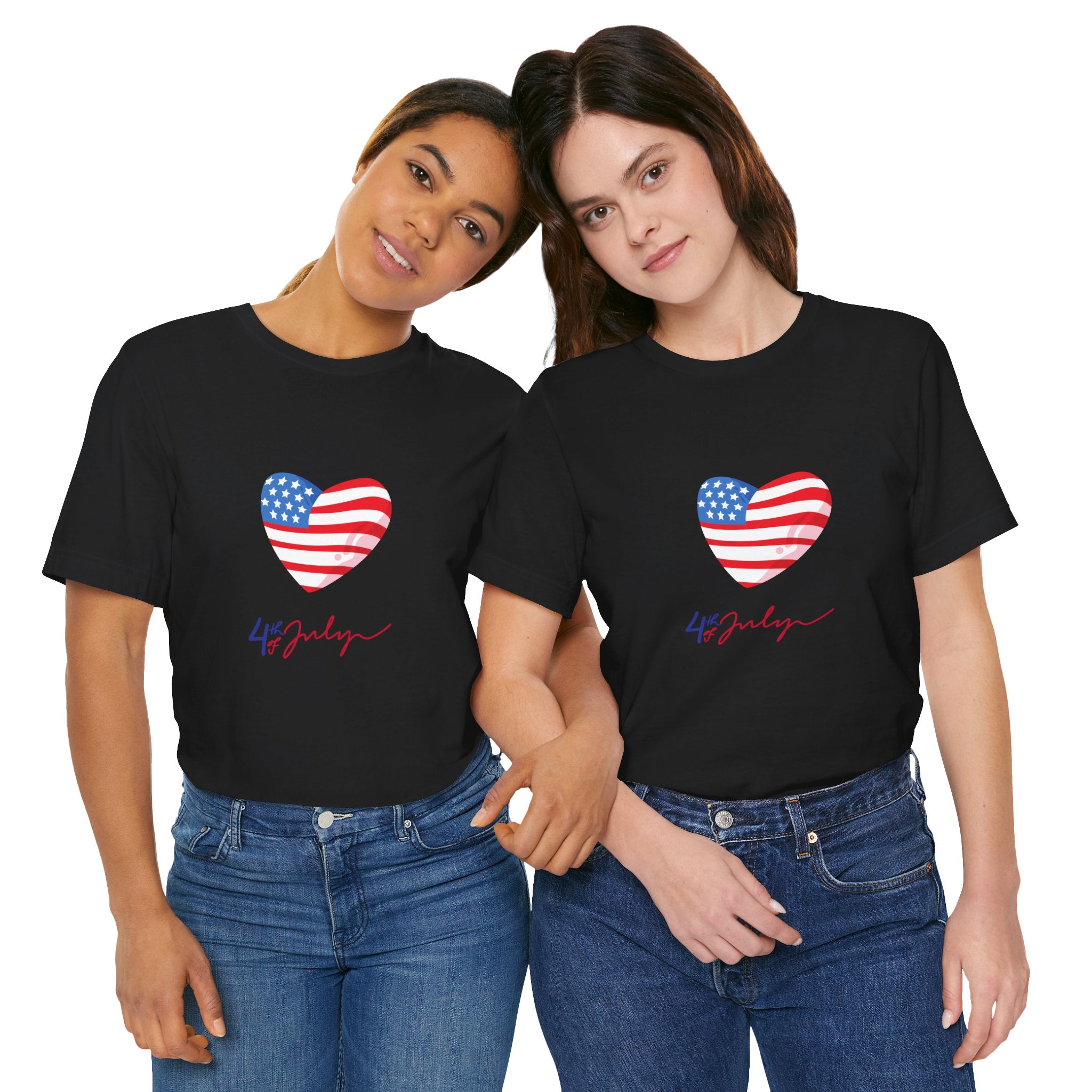 4th of July Heart Flag Tee — American Flag Heart Graphic T-Shirt