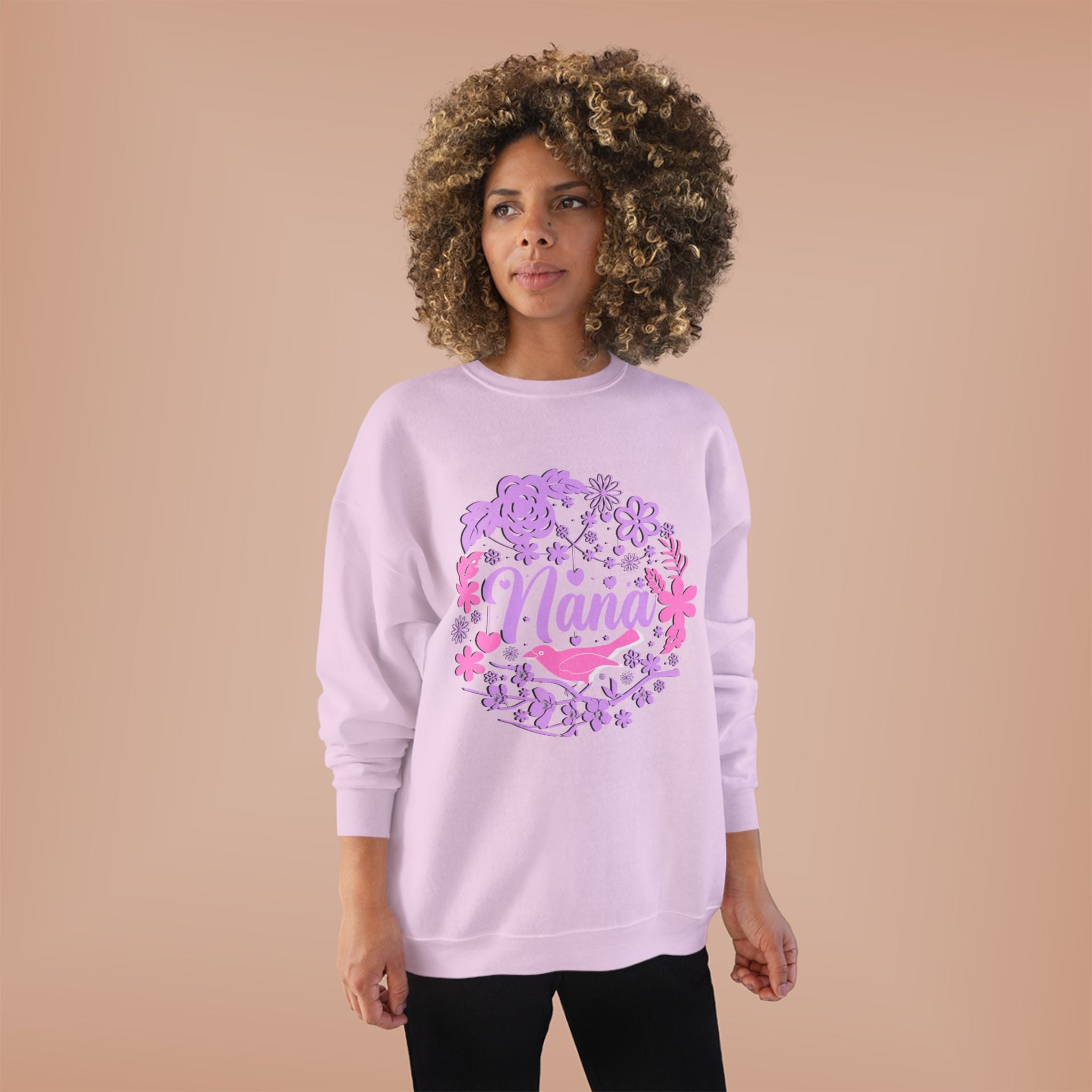Nana Floral Crewneck Sweatshirt — Pink /Purple Grandma Gift