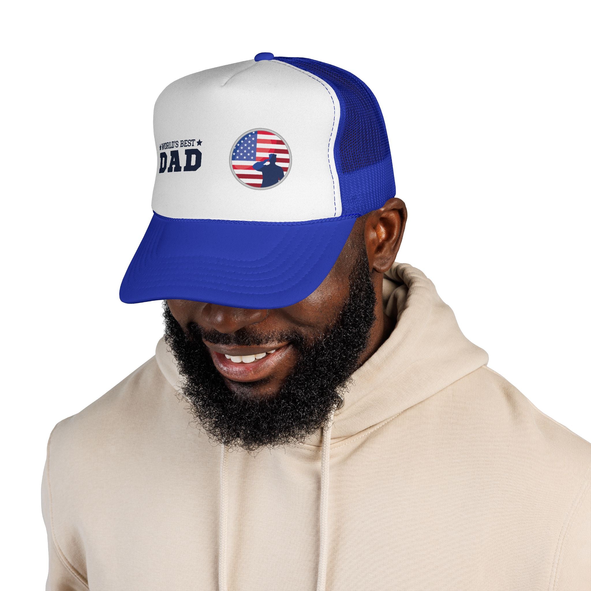 World's Best Dad Trucker Cap — Patriotic American Flag Father’s Day Hat