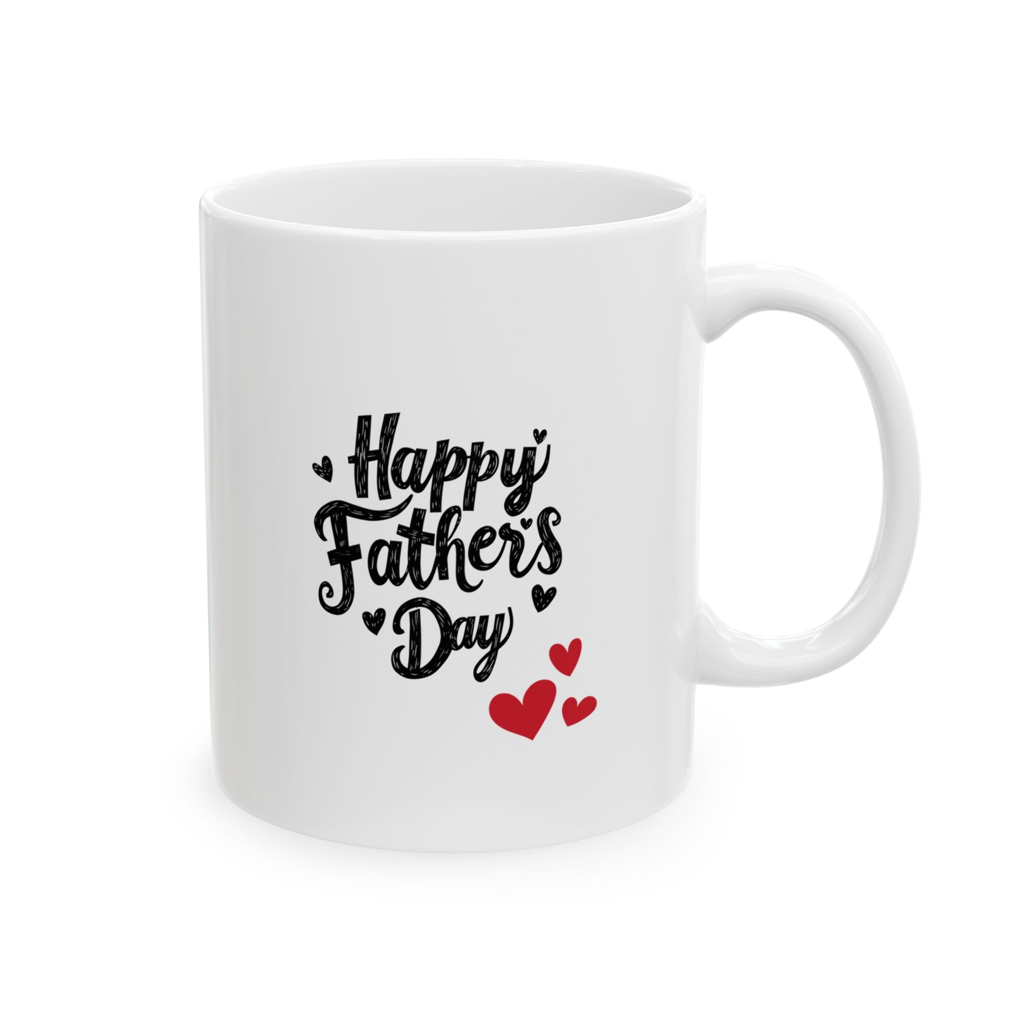 Ceramic Mug — "Super Dad" Coffee Cup with Heart Accents (11oz, 15oz)