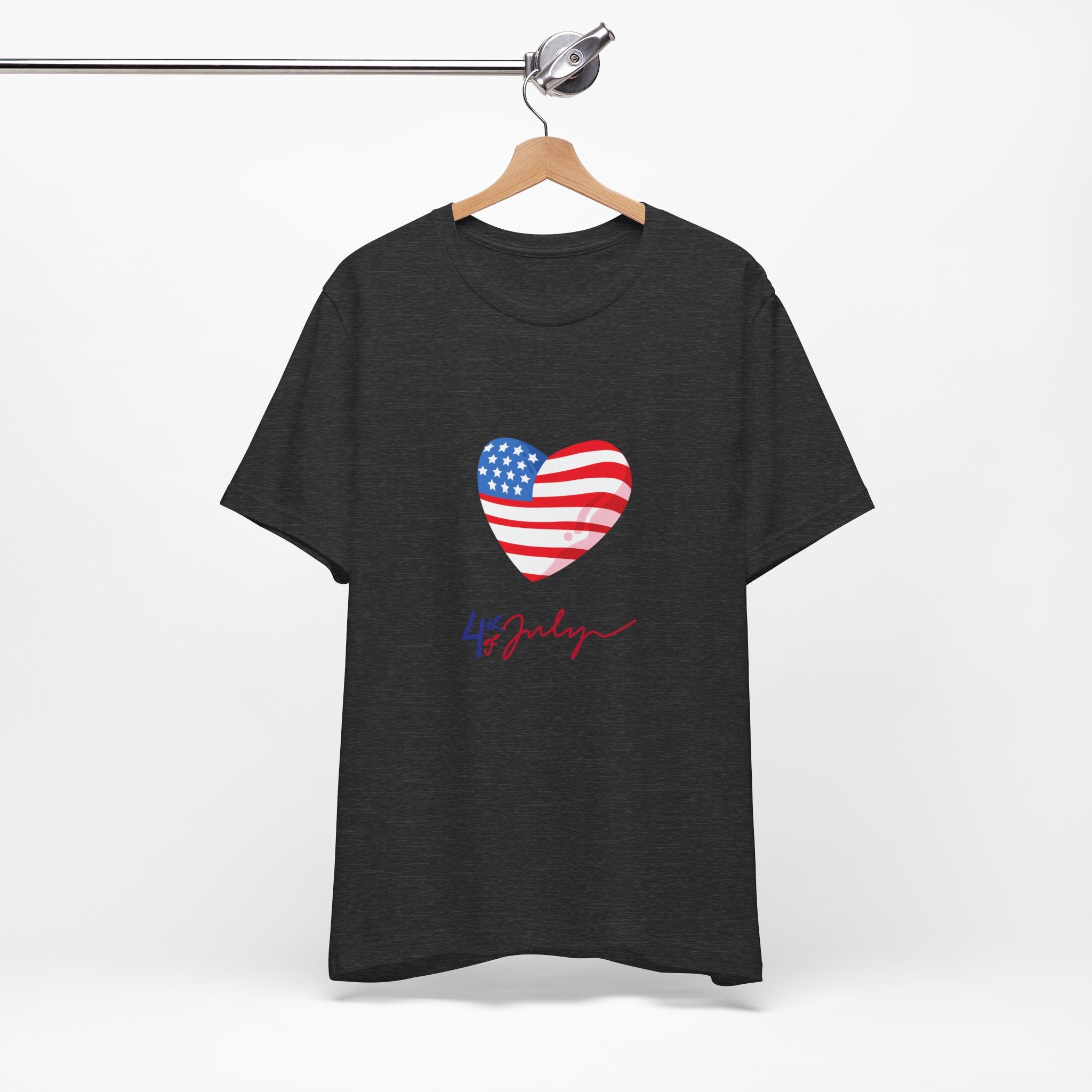 4th of July Heart Flag Tee — American Flag Heart Graphic T-Shirt