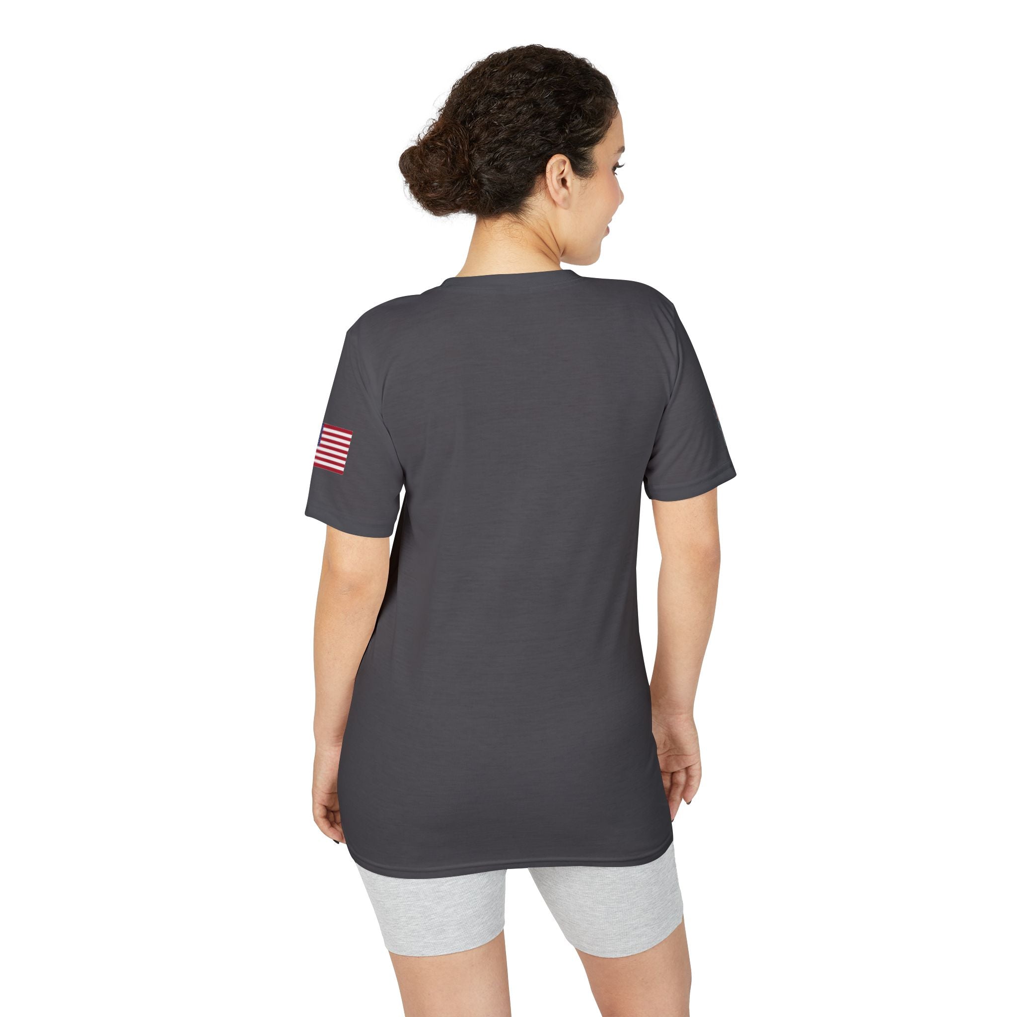 Patriotic T-Shirt — "Land of the Free, Home of the Brave" USA Flag Tee