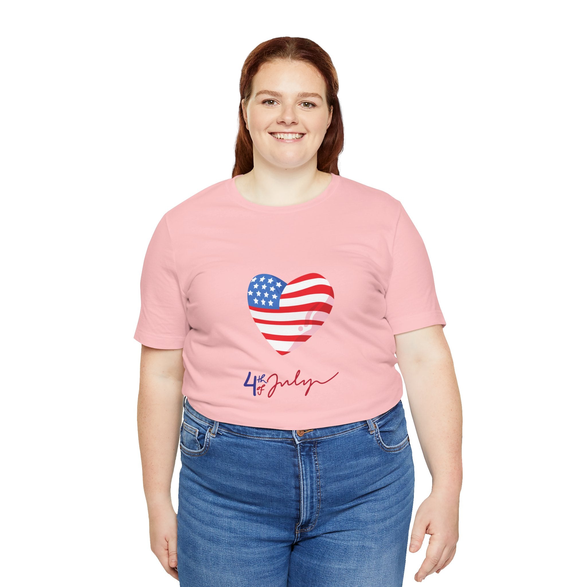4th of July Heart Flag Tee — American Flag Heart Graphic T-Shirt