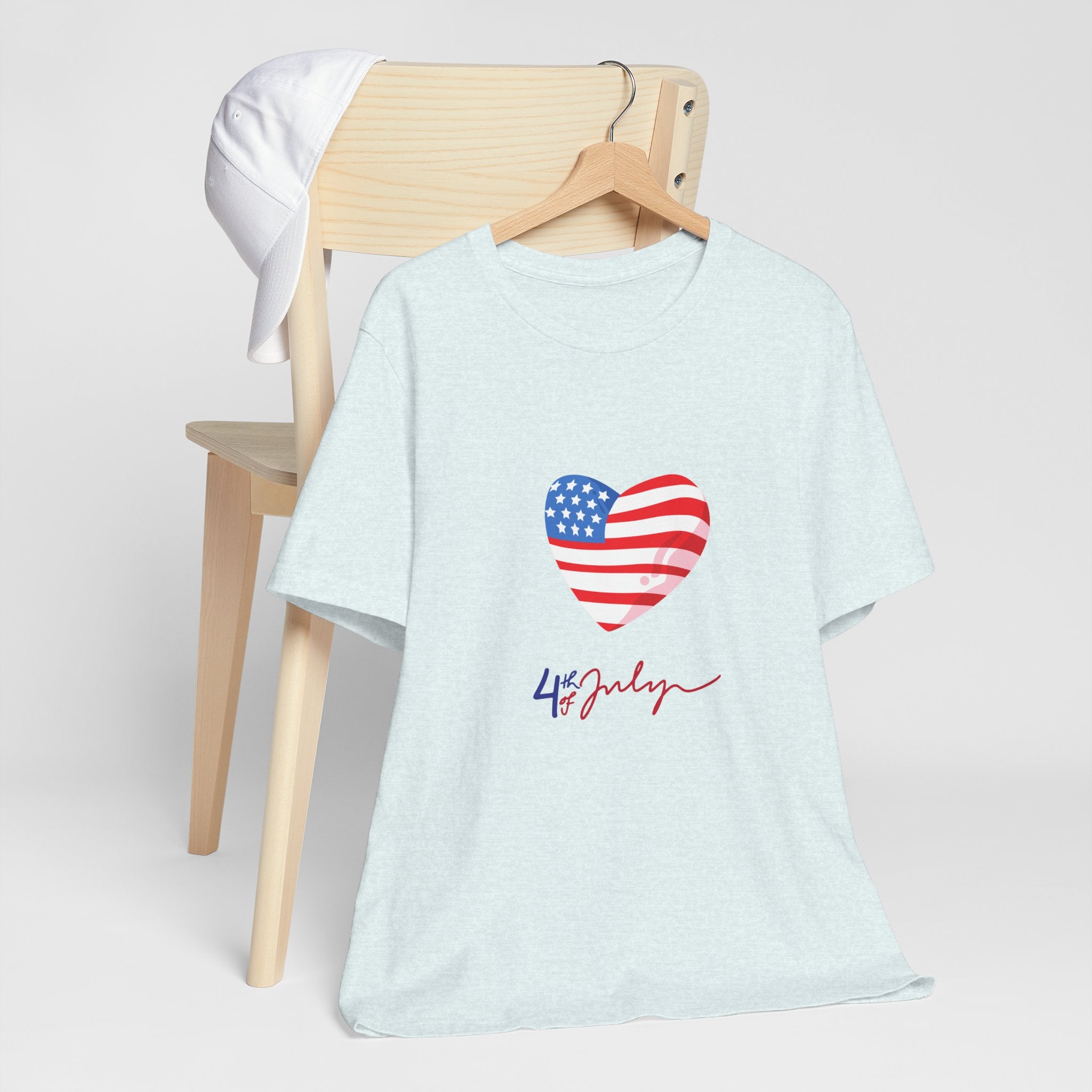 4th of July Heart Flag Tee — American Flag Heart Graphic T-Shirt