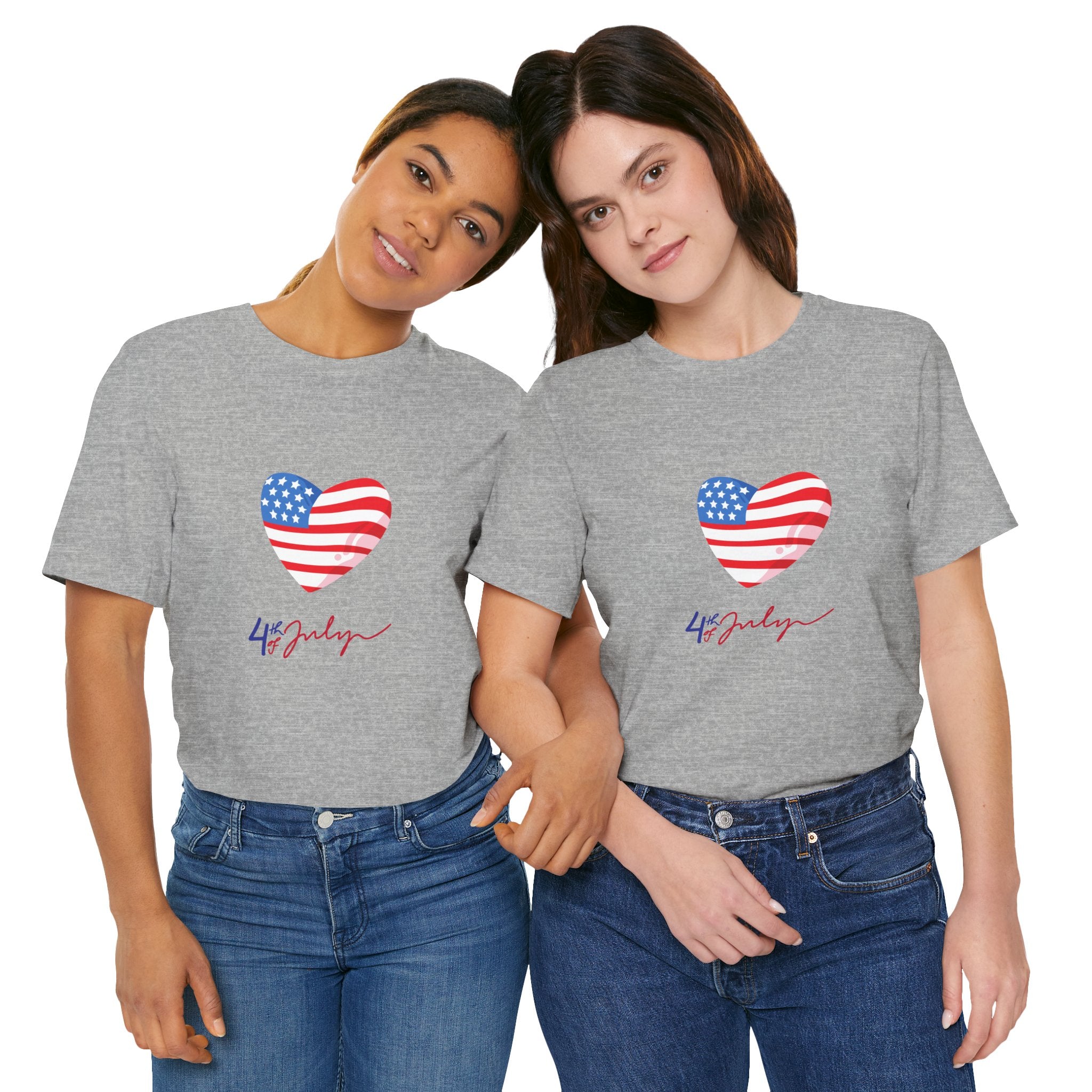 4th of July Heart Flag Tee — American Flag Heart Graphic T-Shirt