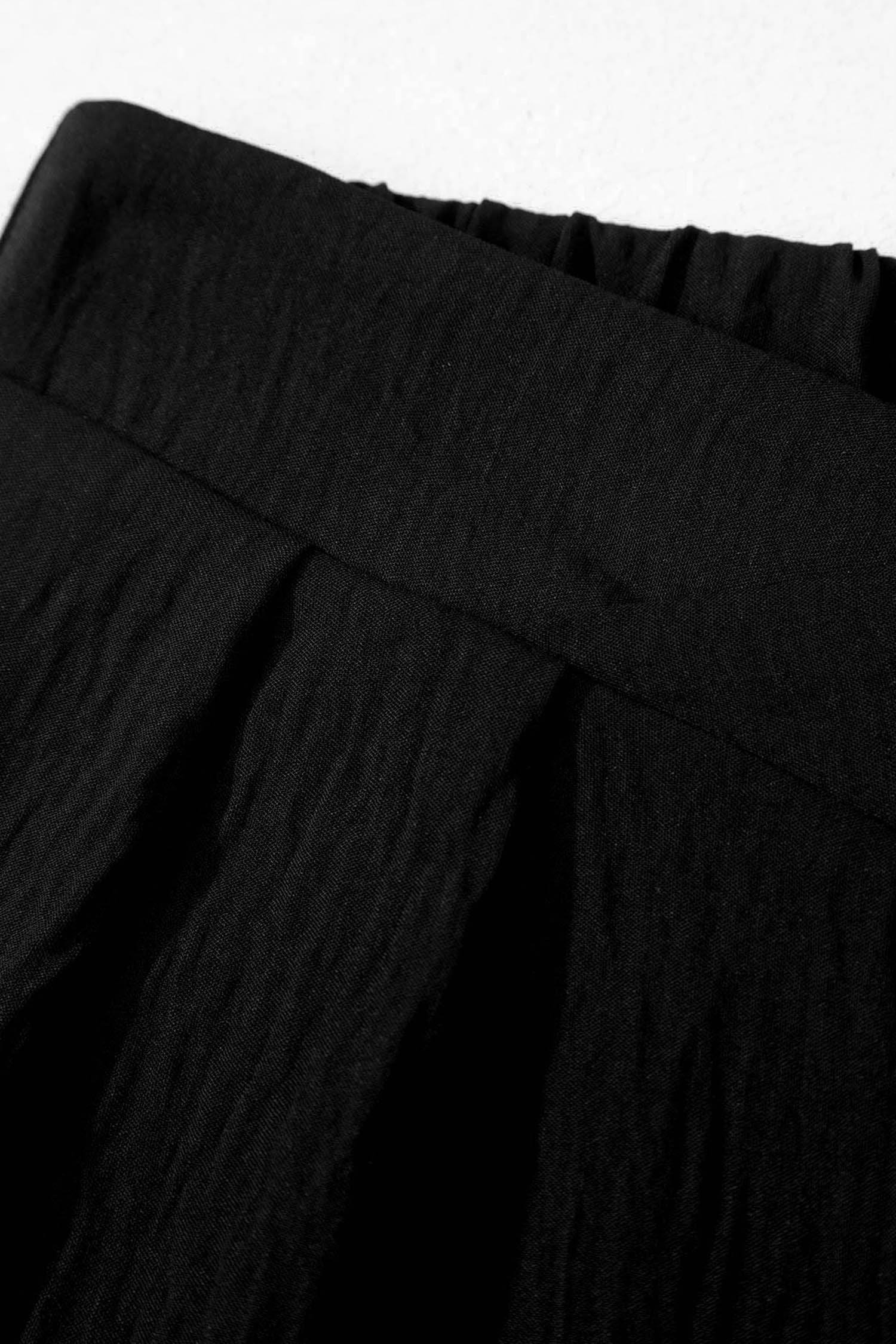 Contour Cross-Waist Trousers — Textured Wide-Leg Pants