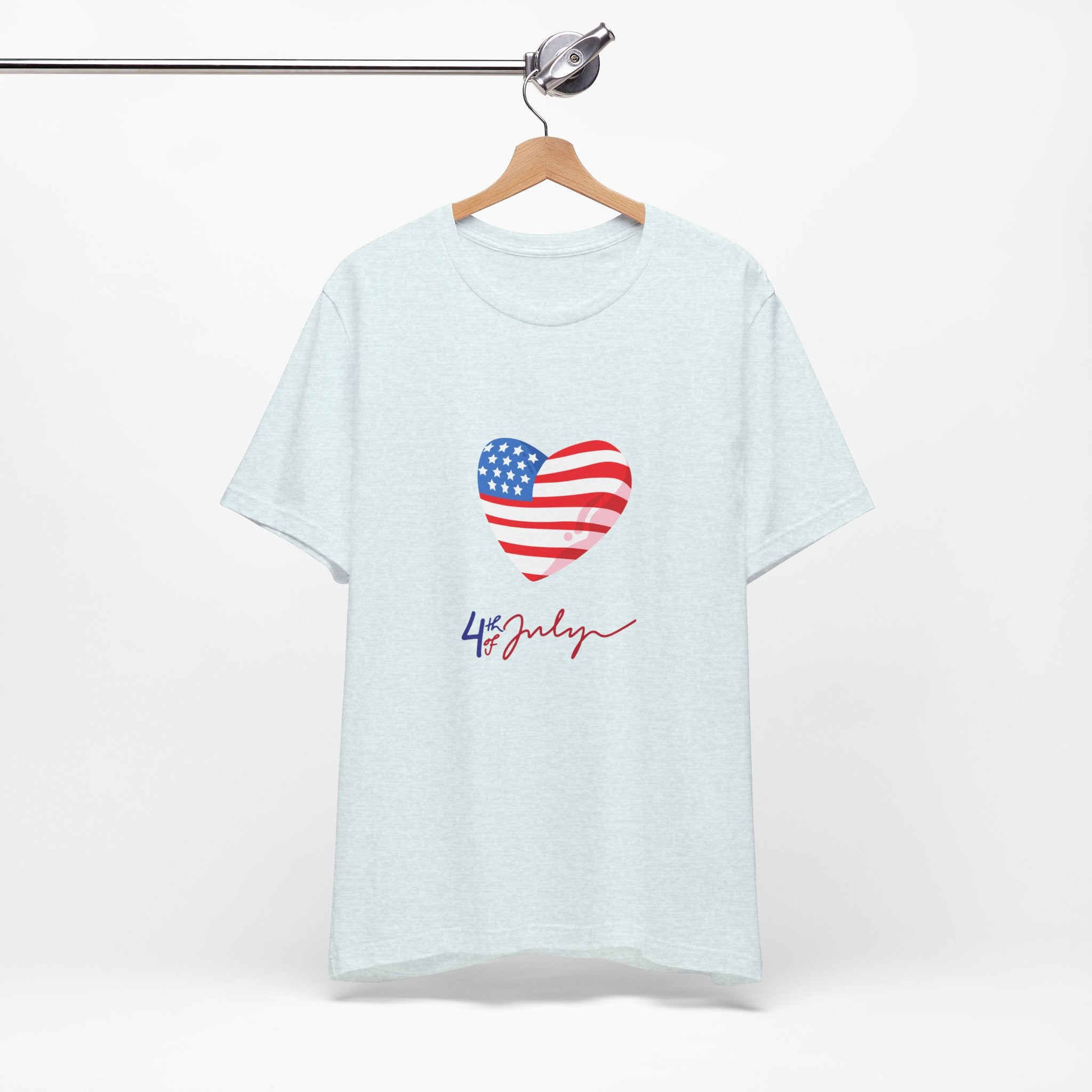 4th of July Heart Flag Tee — American Flag Heart Graphic T-Shirt