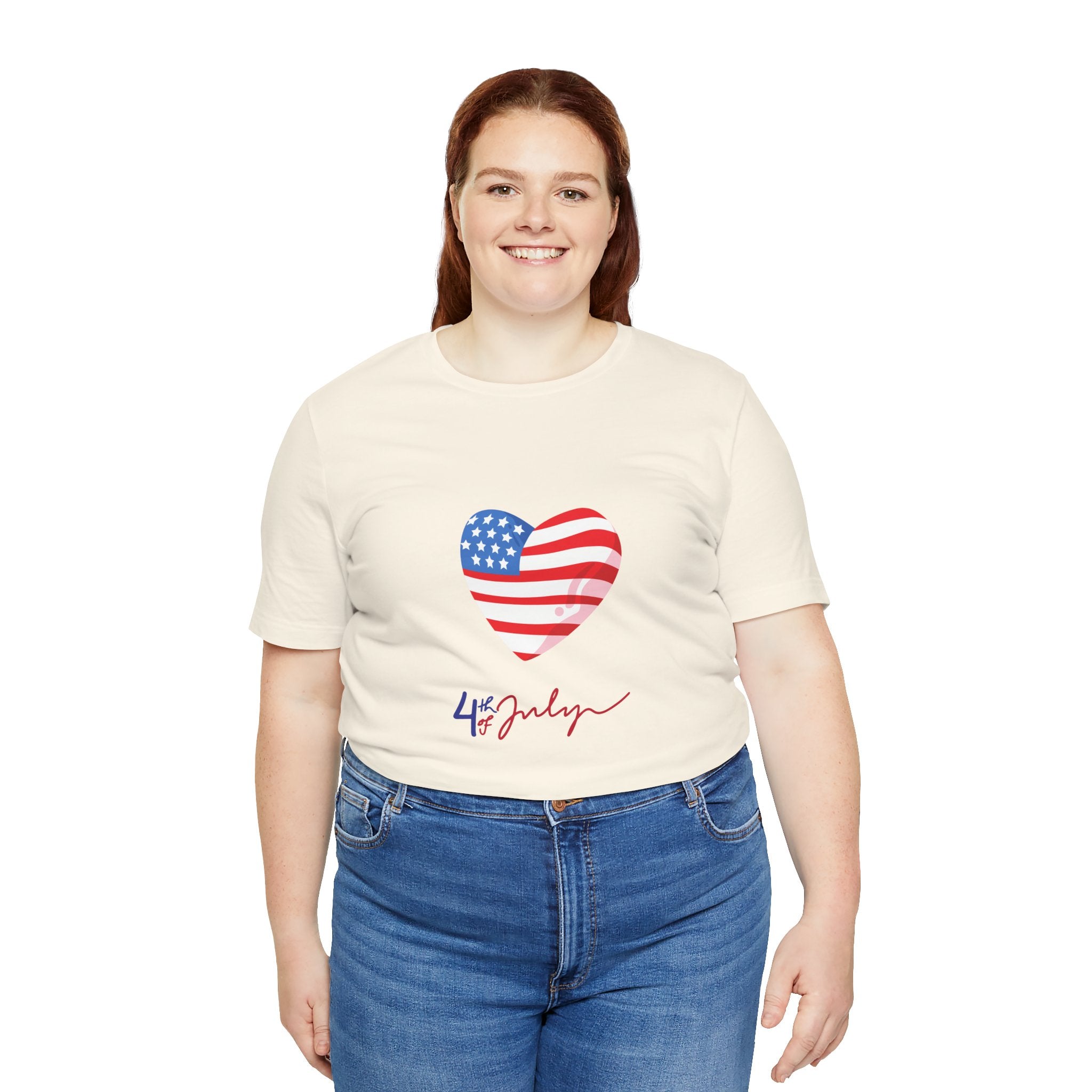 4th of July Heart Flag Tee — American Flag Heart Graphic T-Shirt